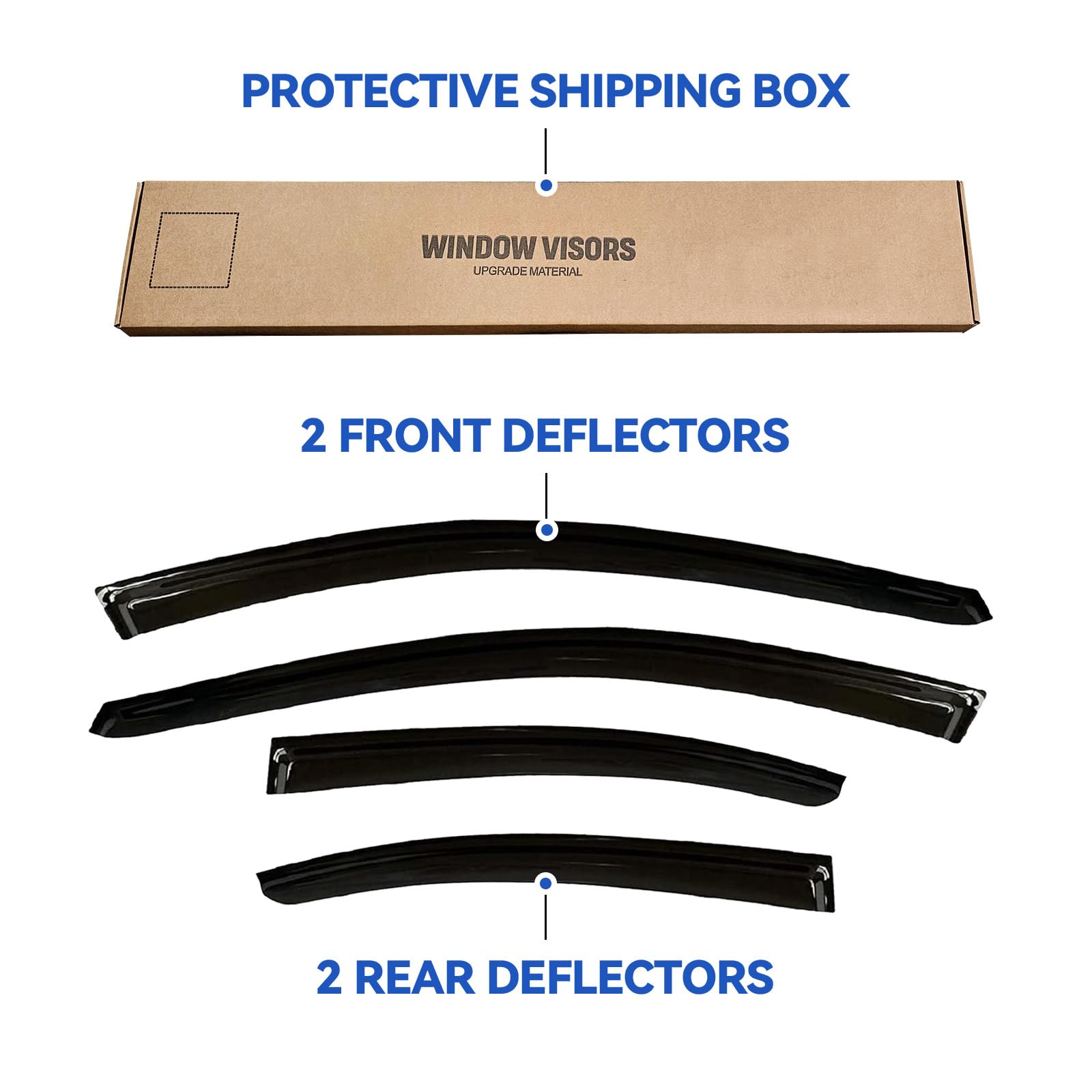 YQAUTEC Window Visors Rain Guards Shield Compatible with 2015-2021 Subaru WRX, Window Wind Deflectors Vent Shades for 15-21 Prem