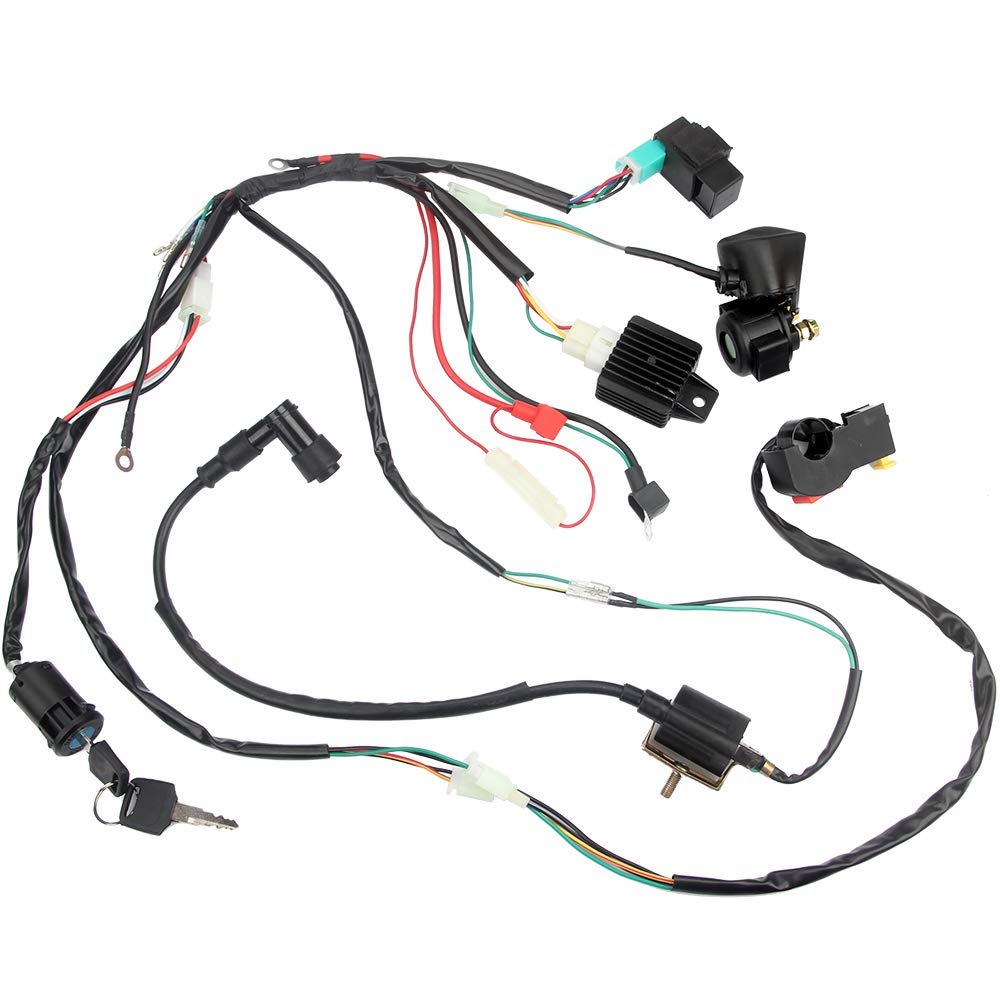 Dkiigame Electric Start Engine Wiring Harness Coil Cdi Solenoid Relay For50Cc 70Cc 110Cc 125Cc 4 Stroke Atv Pit Quad Dirt Bike G