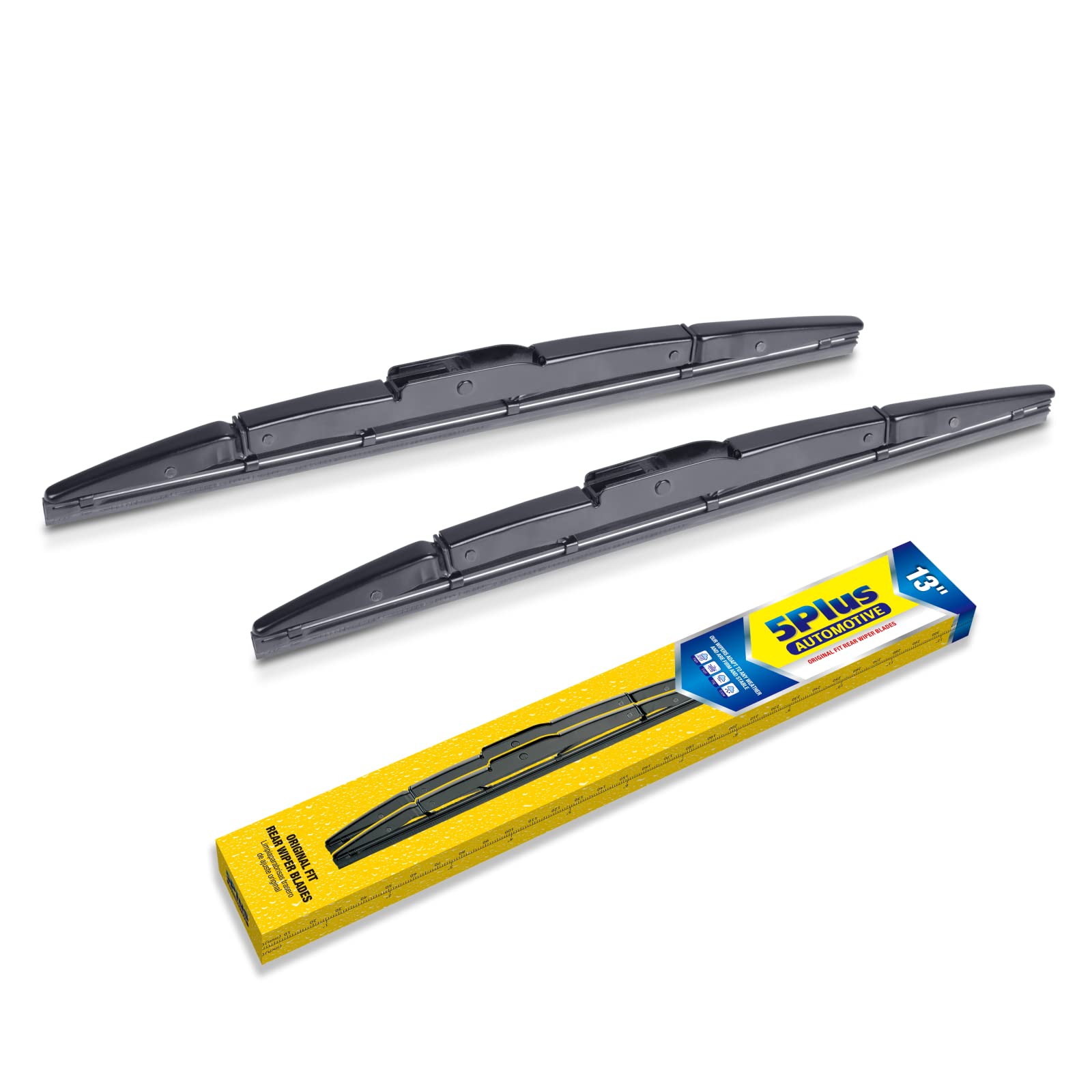 5 Plus Back Windshield Wiper Blades 13 Inch (Pack Of 2), Replacement For Honda Crv 2016 2015 2014 2013 2012 And More, Premium Al