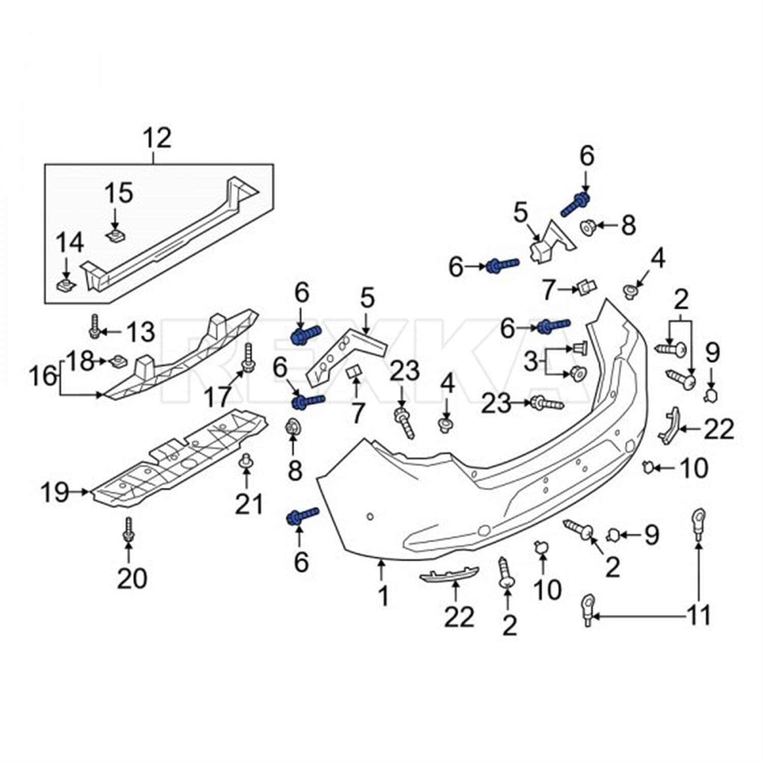 Rexka 20Pcs M5-1.81 X 16Mm Fender Liner Splash Shield Bumper Cover Screw Bolt Phillips Hex Head Sems For Mazda 9Cf600516B Mazda