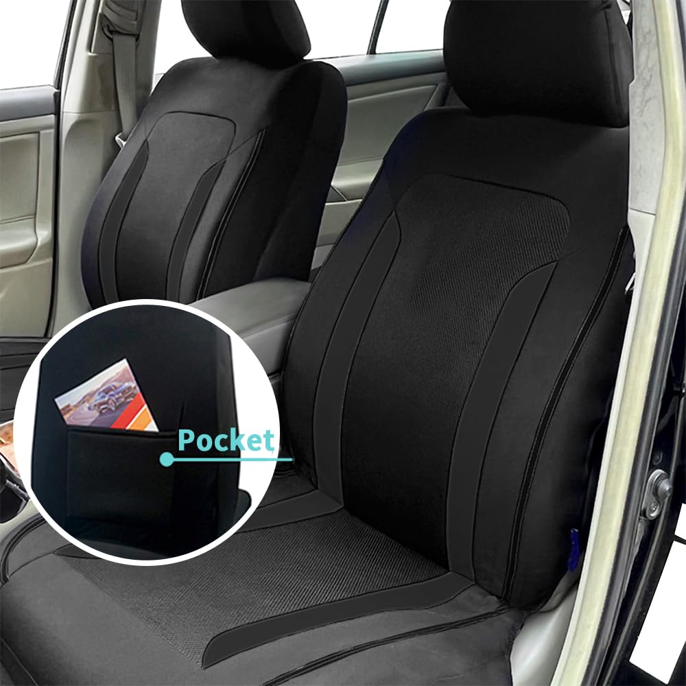 4PCS Cooling Car Seat Covers,Breathable Front Seat Covers with Mesh Construction and Foam Padding,Car Seat Protector to Reduce B