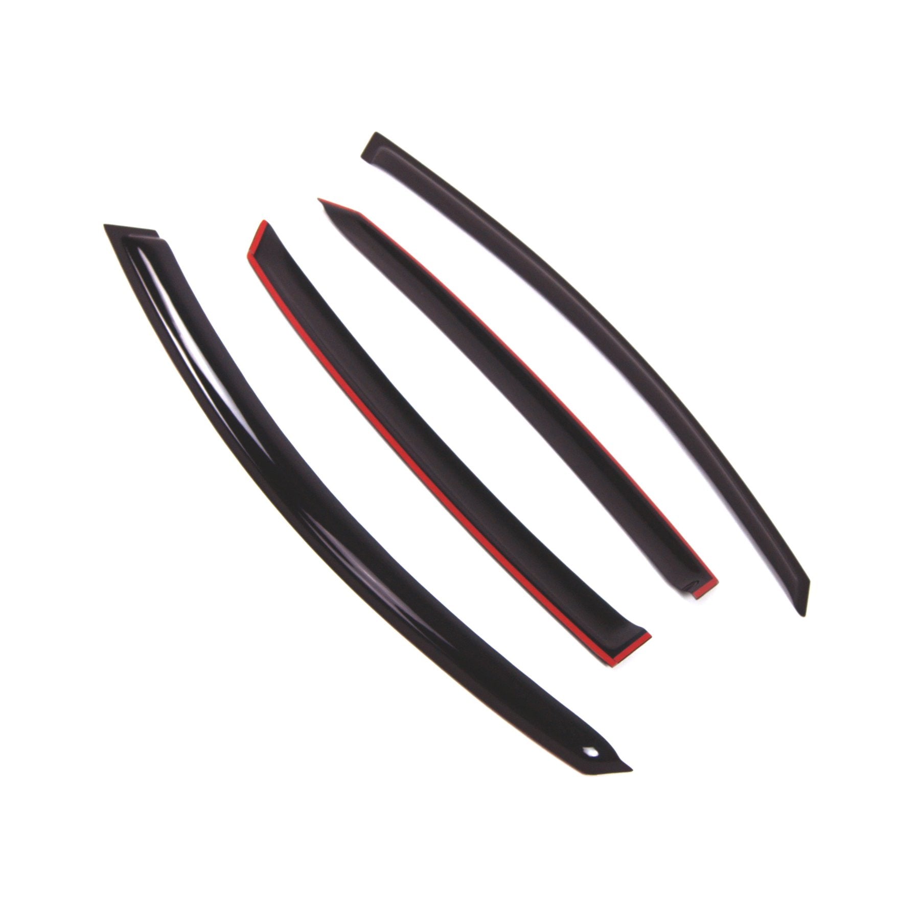 Tuningpros Window Visor Compatible With 2004-2007 Audi A8, Dgwv2-500 Outside Mount Deflector Rain Guard Dark Smoke, 4 Pcs Set