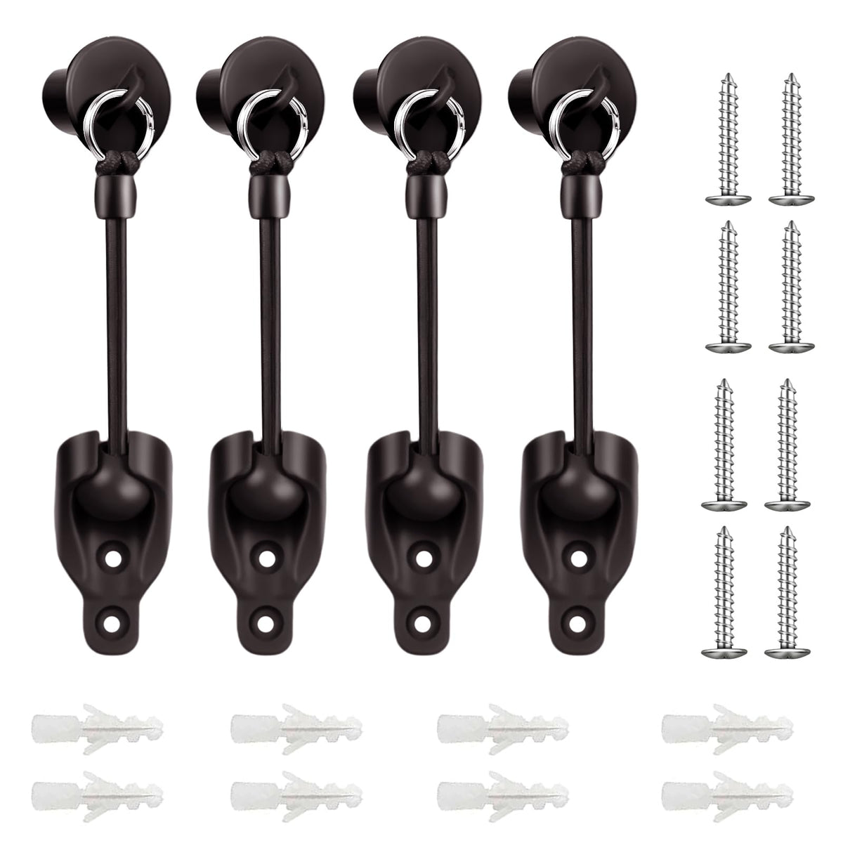 Seprochoo Coolaroo Replacement Parts Roller Shade Hardware Bungee Kit And End Cap Shade Tie Downs For Coolaroo Outdoor Roller Shade Sunshade Replacement Part Coolaroo Outdoor Shades (2, Brown)