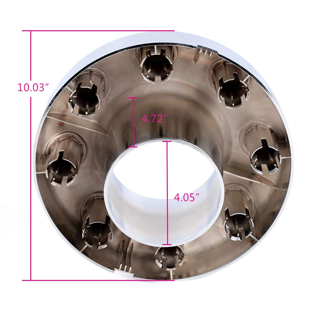 PIT66 Wheel Center Cap, Compatible with 05-18 Ford F350 F-350 Dually Pickup Truck 2 PCS Chrome Open Front 4x4 Wheel Center Hub C