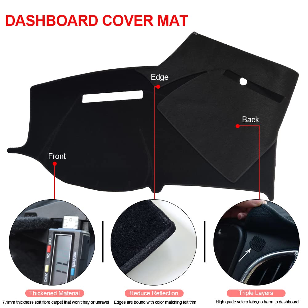 Hanlanka Dashboard Cover Mat Dash Cover Compatible With 2009 2010 2011 2012 2013 2014 2015 2016 2017 2018 Ram 1500 2500 3500 Das