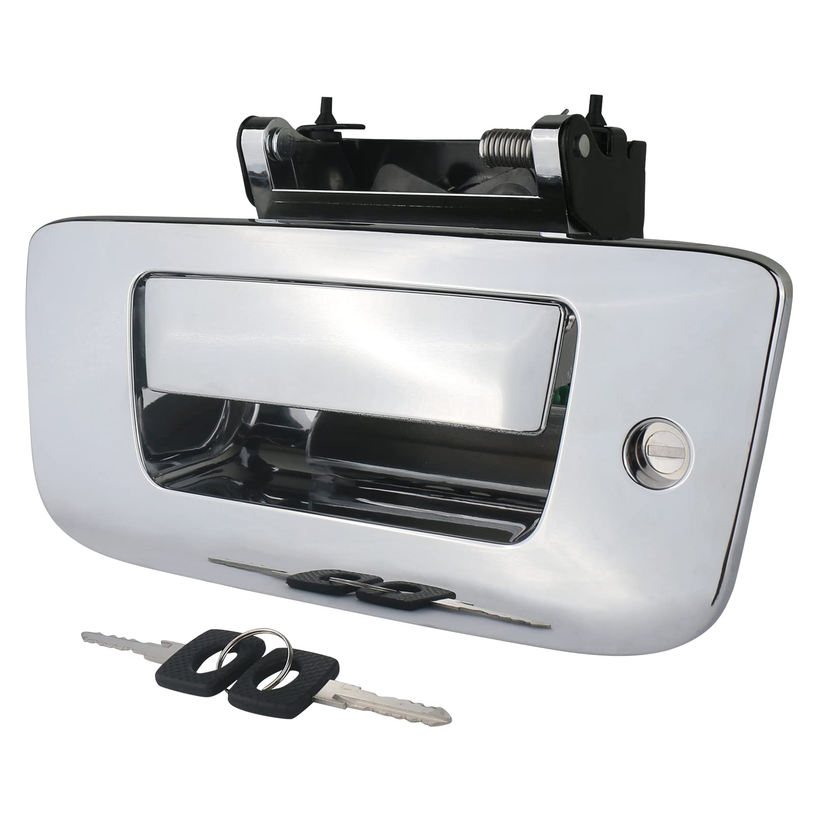 APPERFiT Locking Tailgate Handle Latch w/Bezel & Lock Cylinder & Keys 22755305 Chrome Compatible with 2007-2014 Chevrolet Chevy 