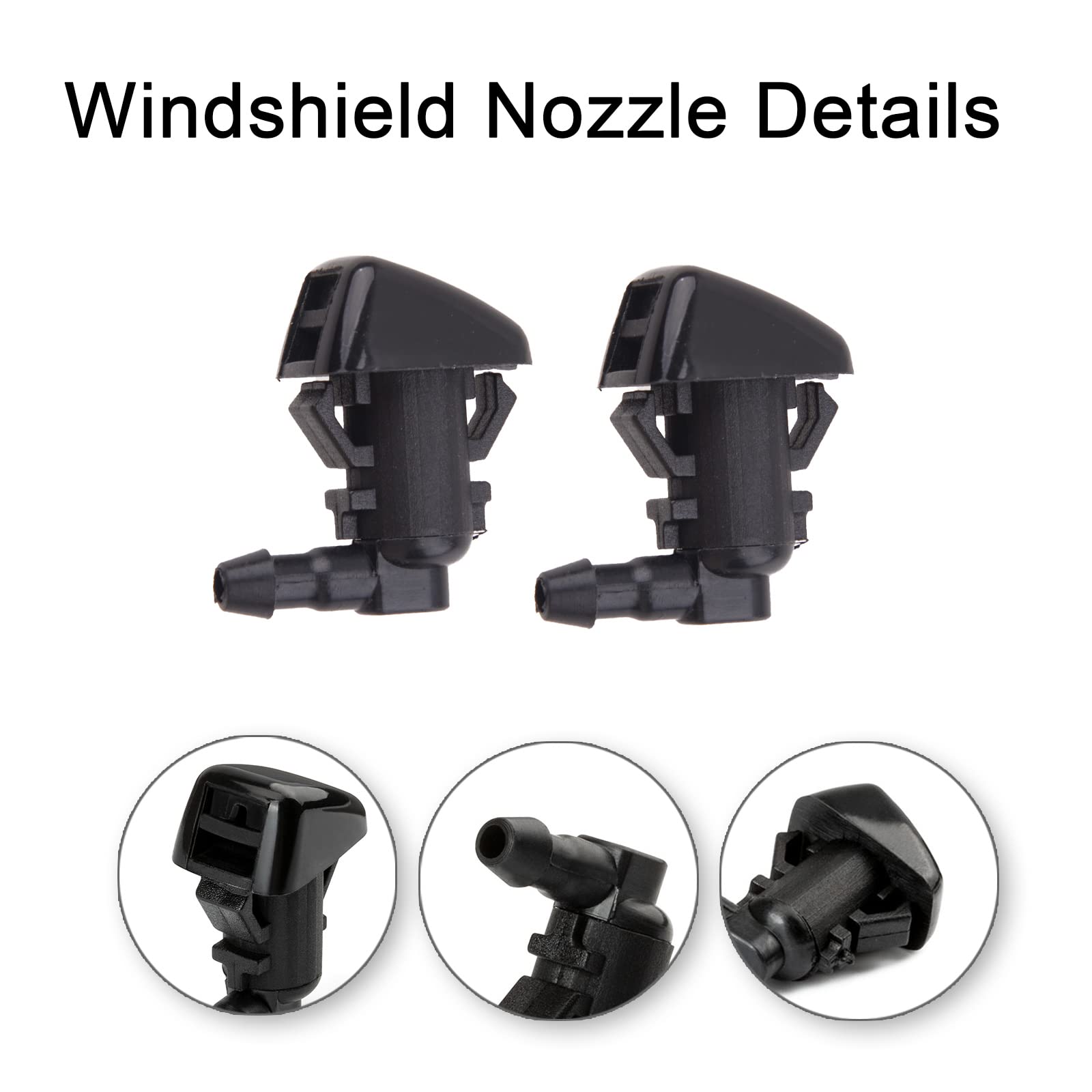 Windshield Washer Hose Jet Fluid Spray Nozzles Repair Kit Compatible With Ford 2011-2016 F250 F350 F450 Super Duty Bc3Z-17K605-B