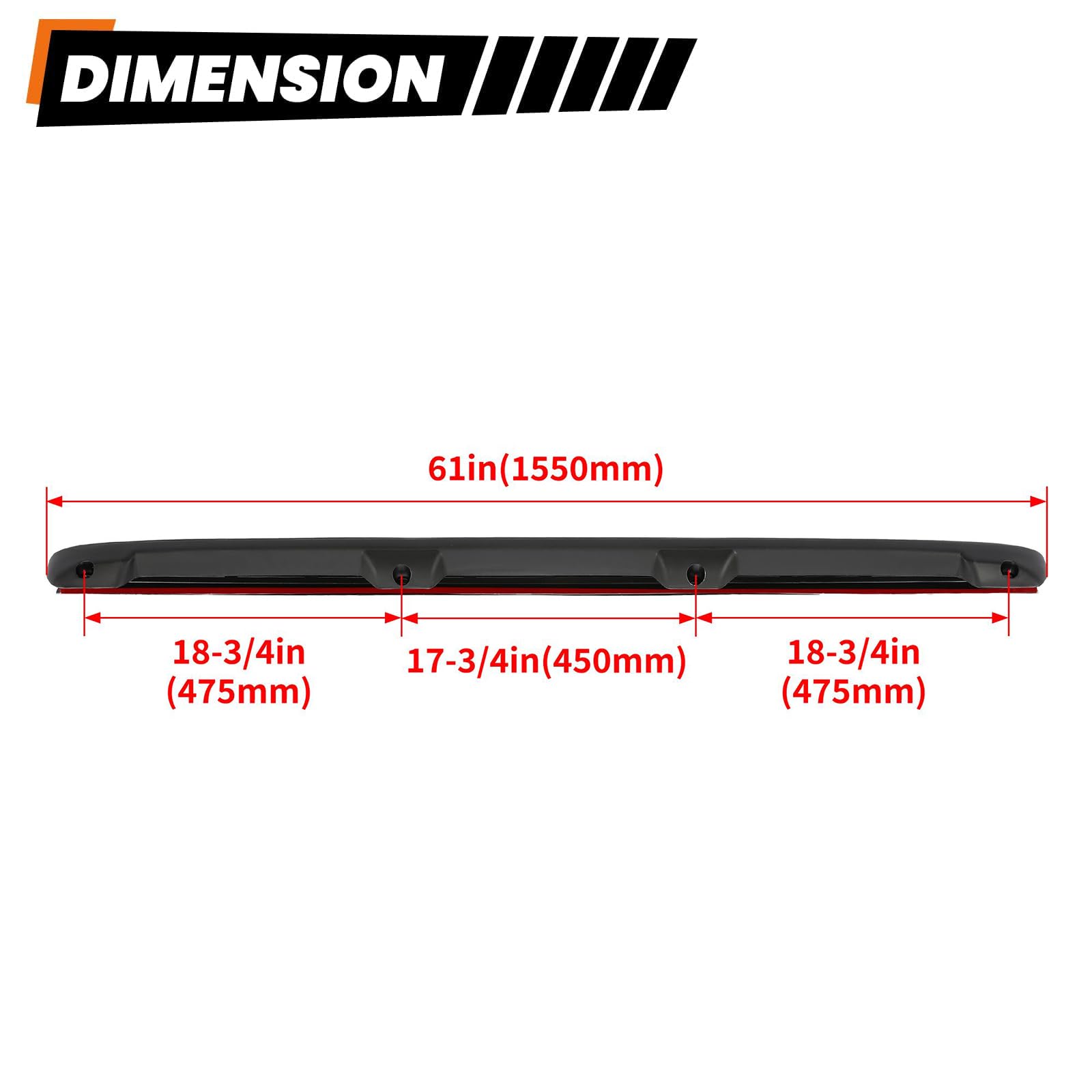 Ecotric Tailgate Spoiler Cap Cover Compatible With 1999-2007 Chevy Silverado Gmc Sierra Replacement For #15932249 #1909101 Moldi