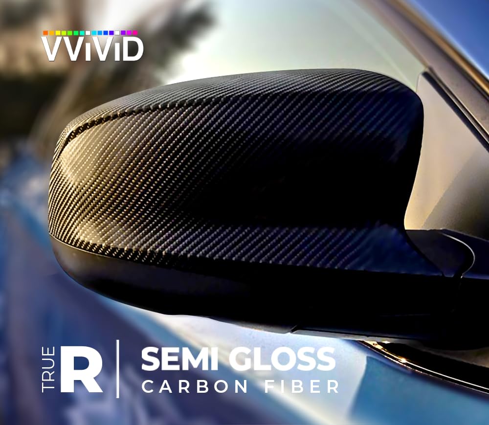 Vvivid Black True R Carbon Fiber Vinyl Wrap Roll With Air Release Technology (50 Foot By 5 Foot (Full Car Wrap Roll))