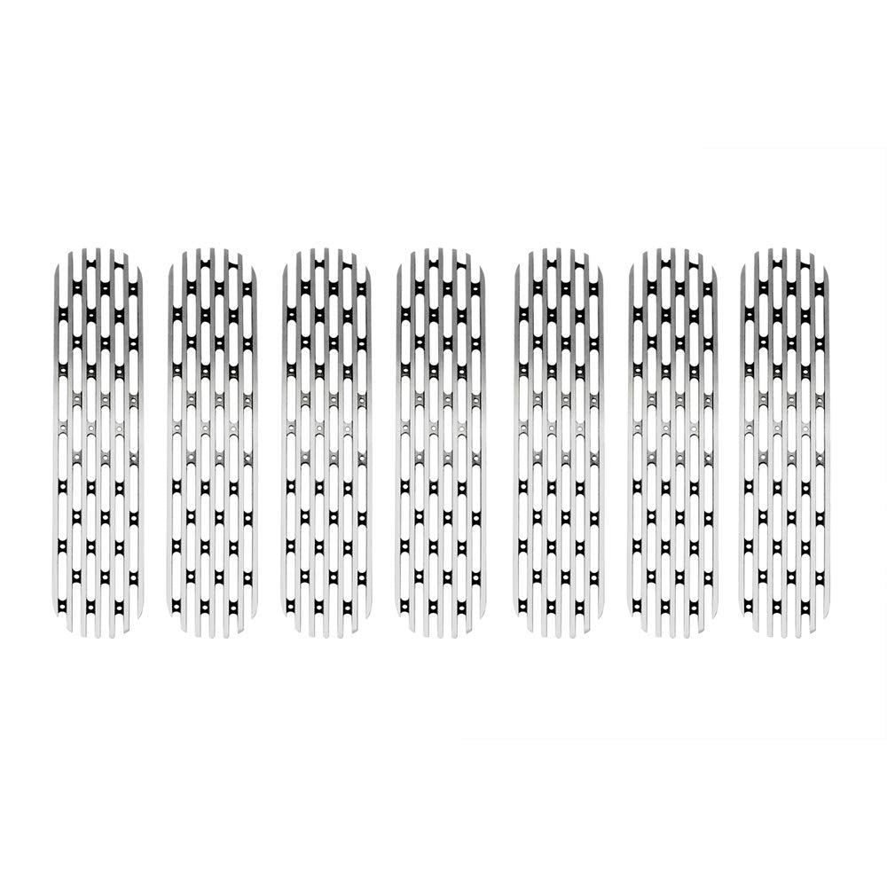 Dv8 Offroad | Billet Aluminum Front Grill Inserts | Designed For The 2007-2018 Jeep Wrangler Jk | 7 Piece Billet Set | Matte Silver Finish