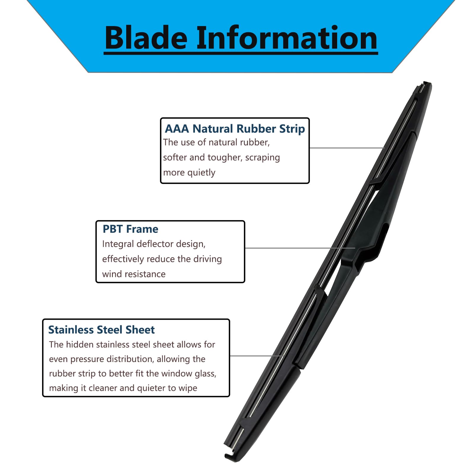 Rear Wiper Blade-13'' Rear Windshield Wiper Blades For Hyundai Santa Fe 2013-2022, Hyundai Santa Fe Xl 2013-2019,Hyundai Santa F