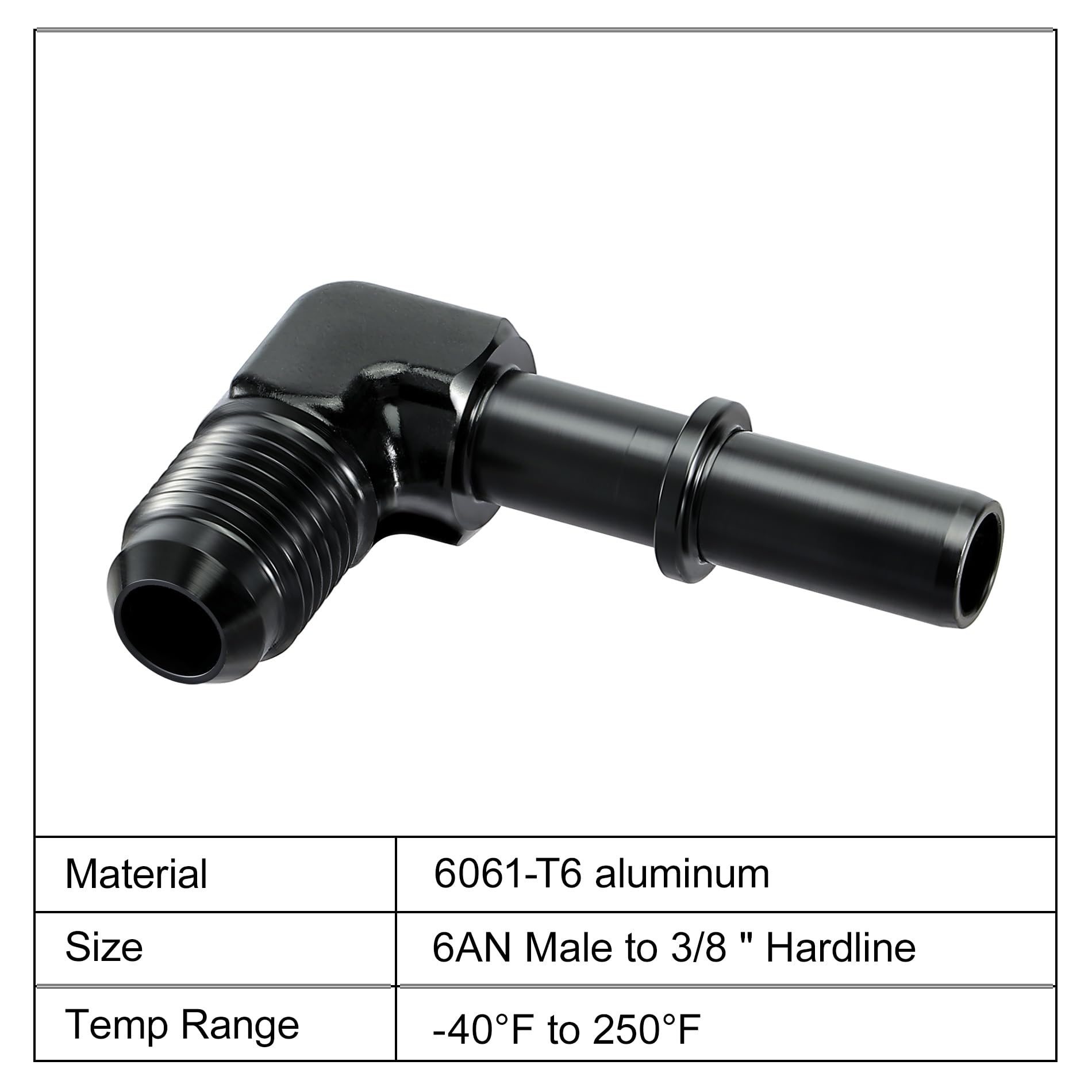 Evil Energy 6An Male To 3/8 '' Sae Quick Disconnect Male 90 Degree Push On Efi Fitting Adapter Aluminum