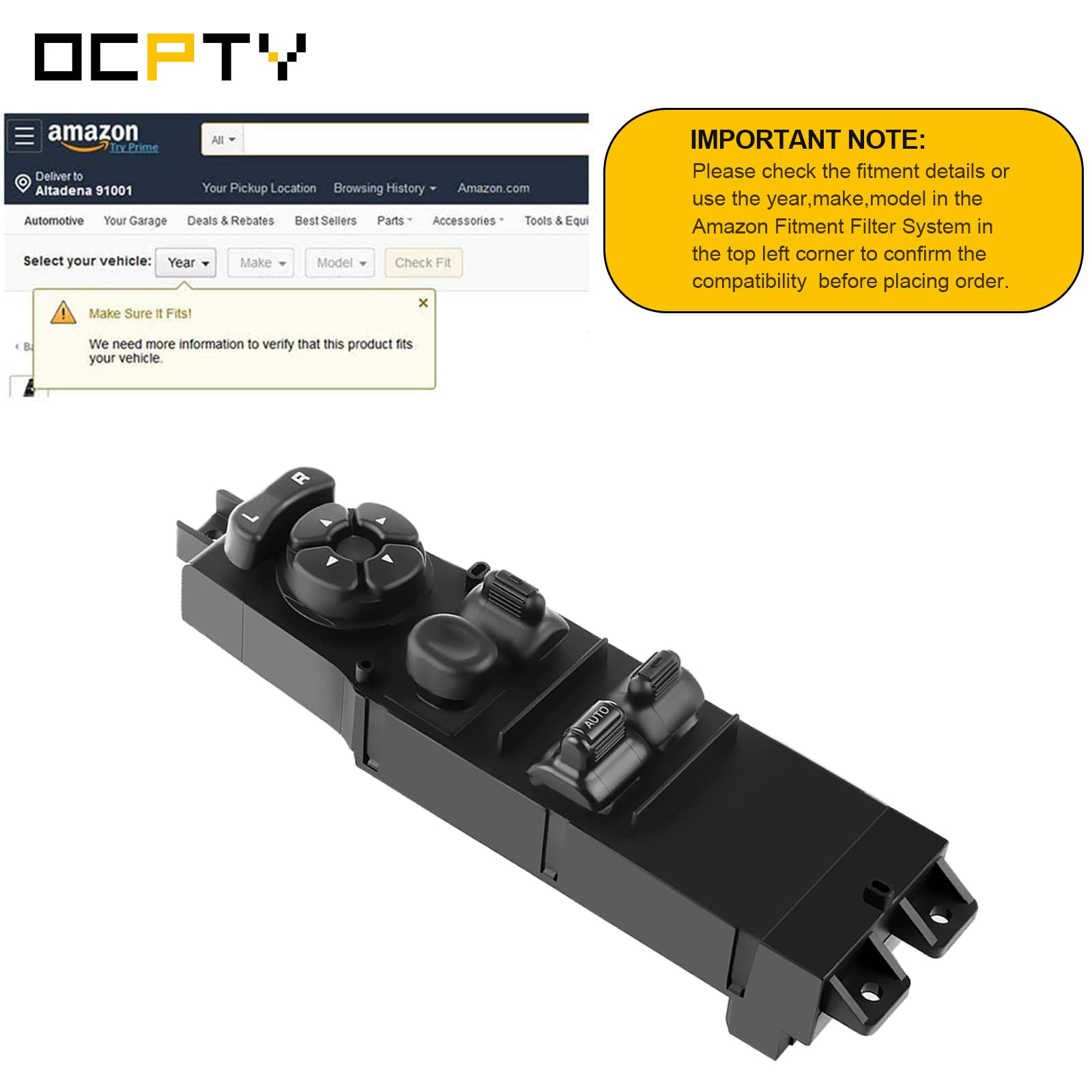 Power Window Switch Driver Side Power Window Master Control Switch Fits for Dodge 2001-2004 Dakota Club Cab 2001-2004 Dakota Regular Cab 2002 for Ram 1500 Truck Regular Cab Replace 56045538AB