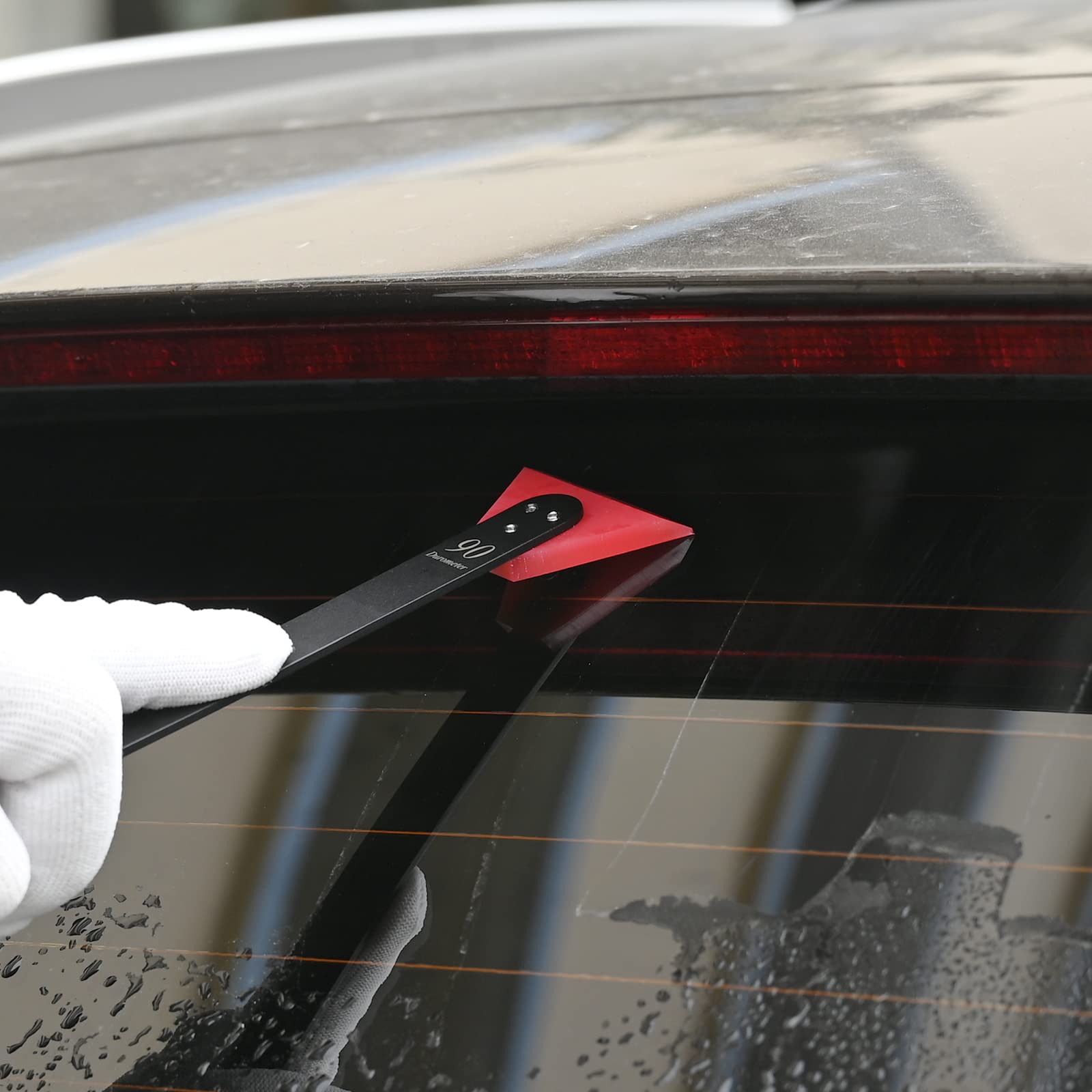 Foshio Small Squeegee For Vinyl, 2 In 1 Different Hardness Rubber Blade With Metal Handle Mini Squeegee For Film Installation Window Tint Tool, Squeegee For Window Cleaning (1 Piece)