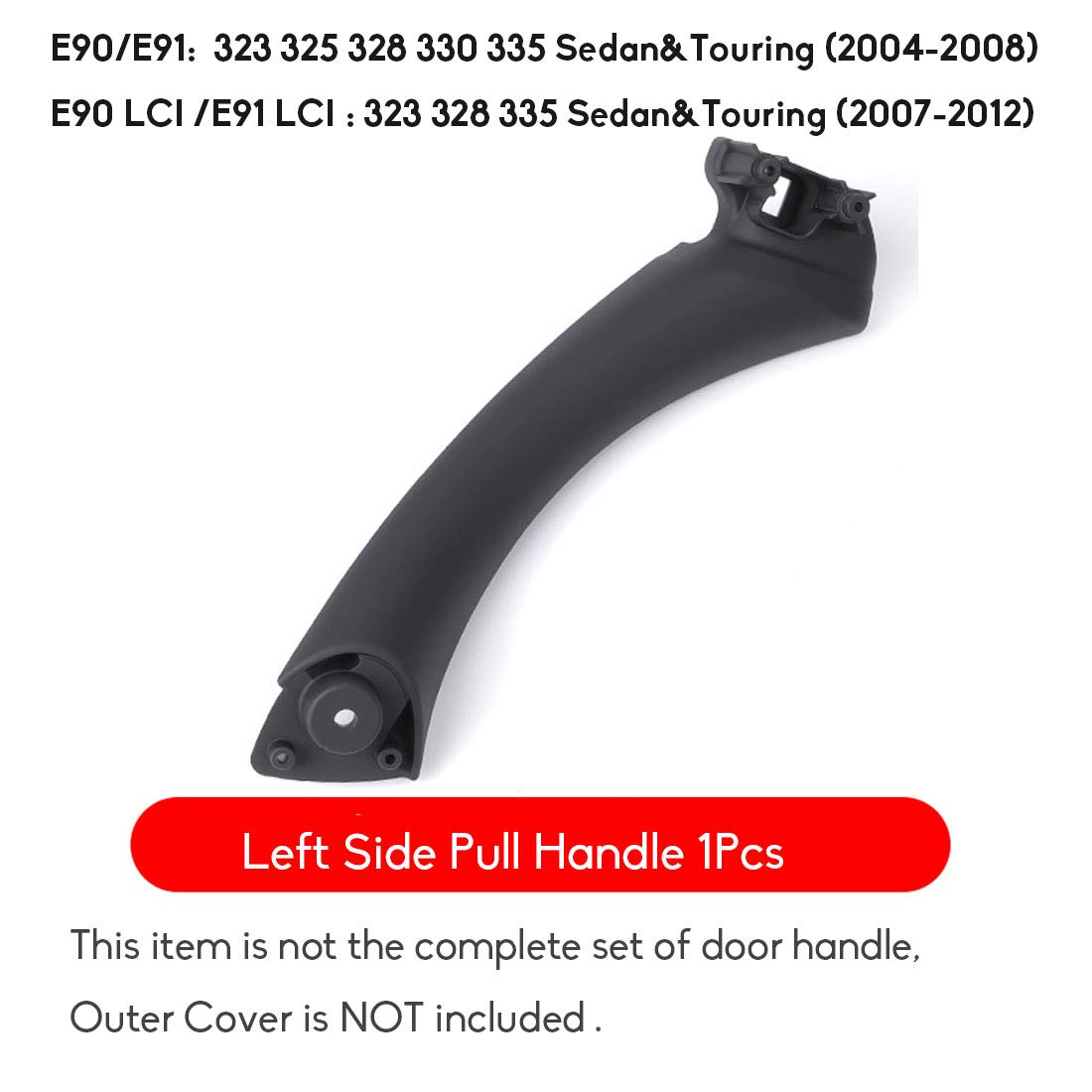 Jaronx Left Side Door Pull Handle For Bmw 3 Series E90/E91, Left Rear Door Handle Inner Part Door Support Bracket Door Panel Han