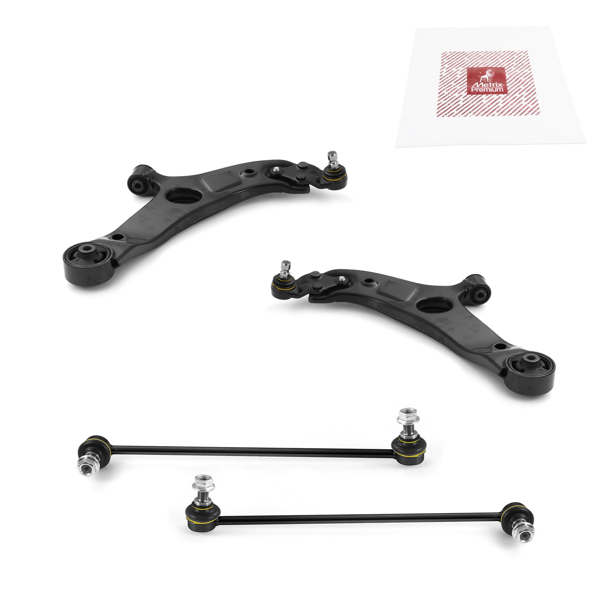 Metrix Premium Chassis Parts - 4 Pc Front Lower Control Arm & Front Sway Bar Stabilizer End Link Kit Fits 11-12 Hyundai Sonata,