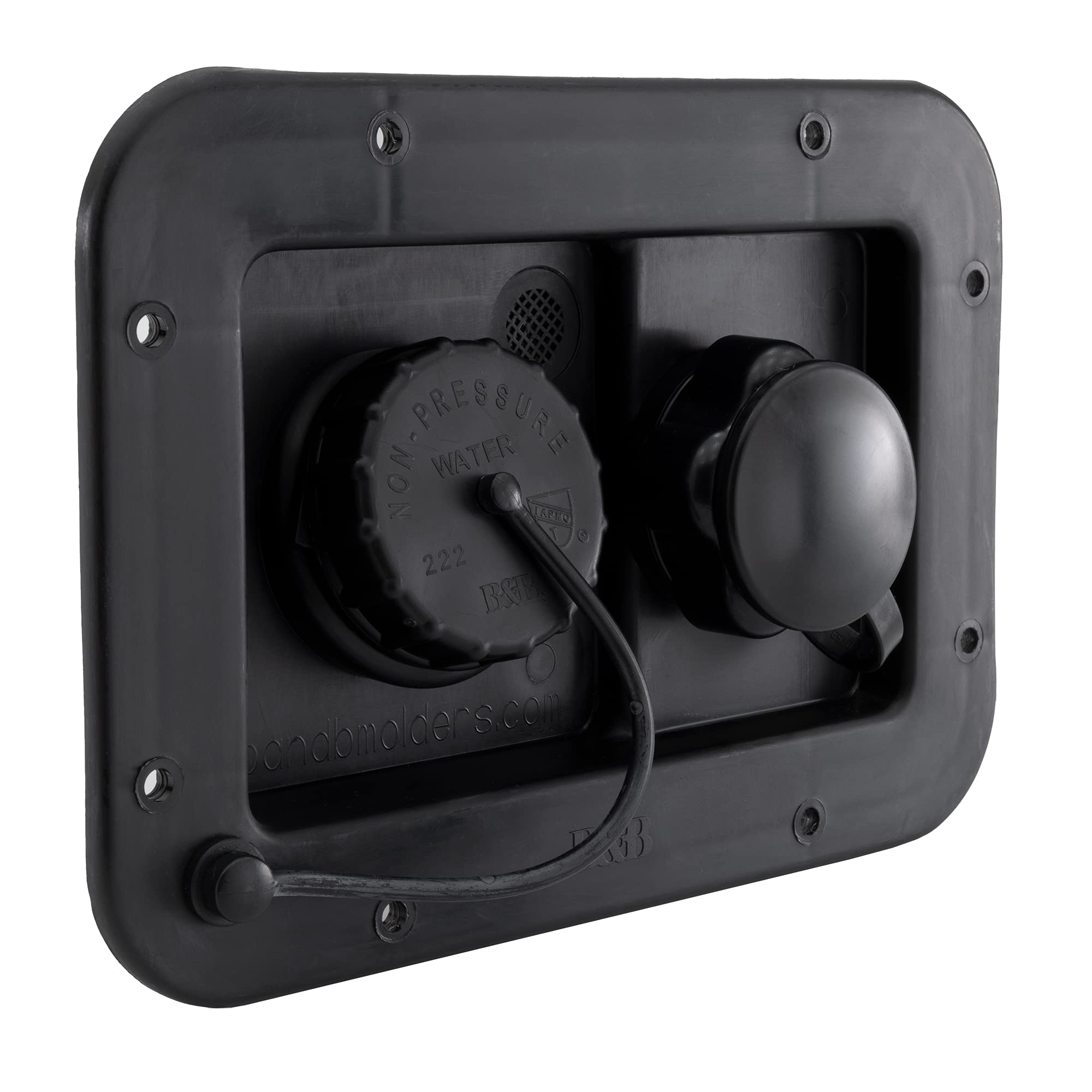 RecPro RV City Water Fill and Gravity Fill Hatch Combo | Black or White (Black) | Made in USA
