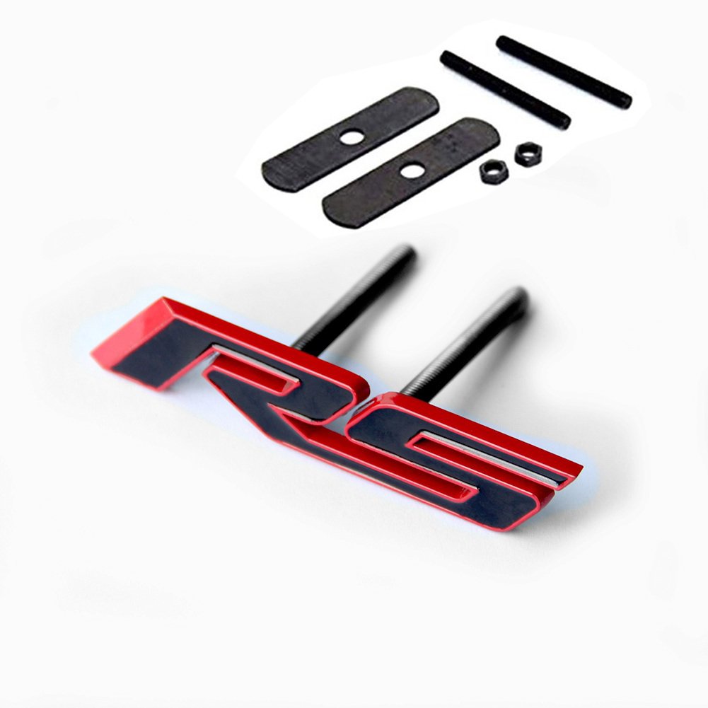 Yoaoo 1x OEM Grille Rs Emblem Badge 3D Compatible with Zl1 1LE Series Grill Red Frame Red Line