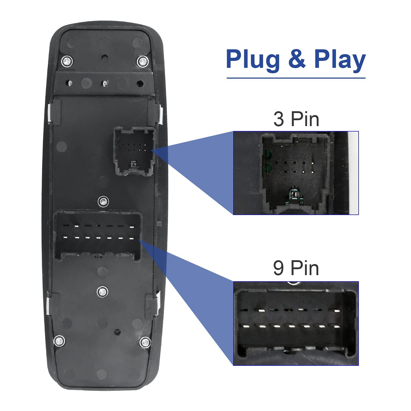 Driver Side Power Master Control Window Switch Replacement For 2009-2012 Dodge Ram 1500 2500 3500, Oe Replace 4602863Ad 4602863A