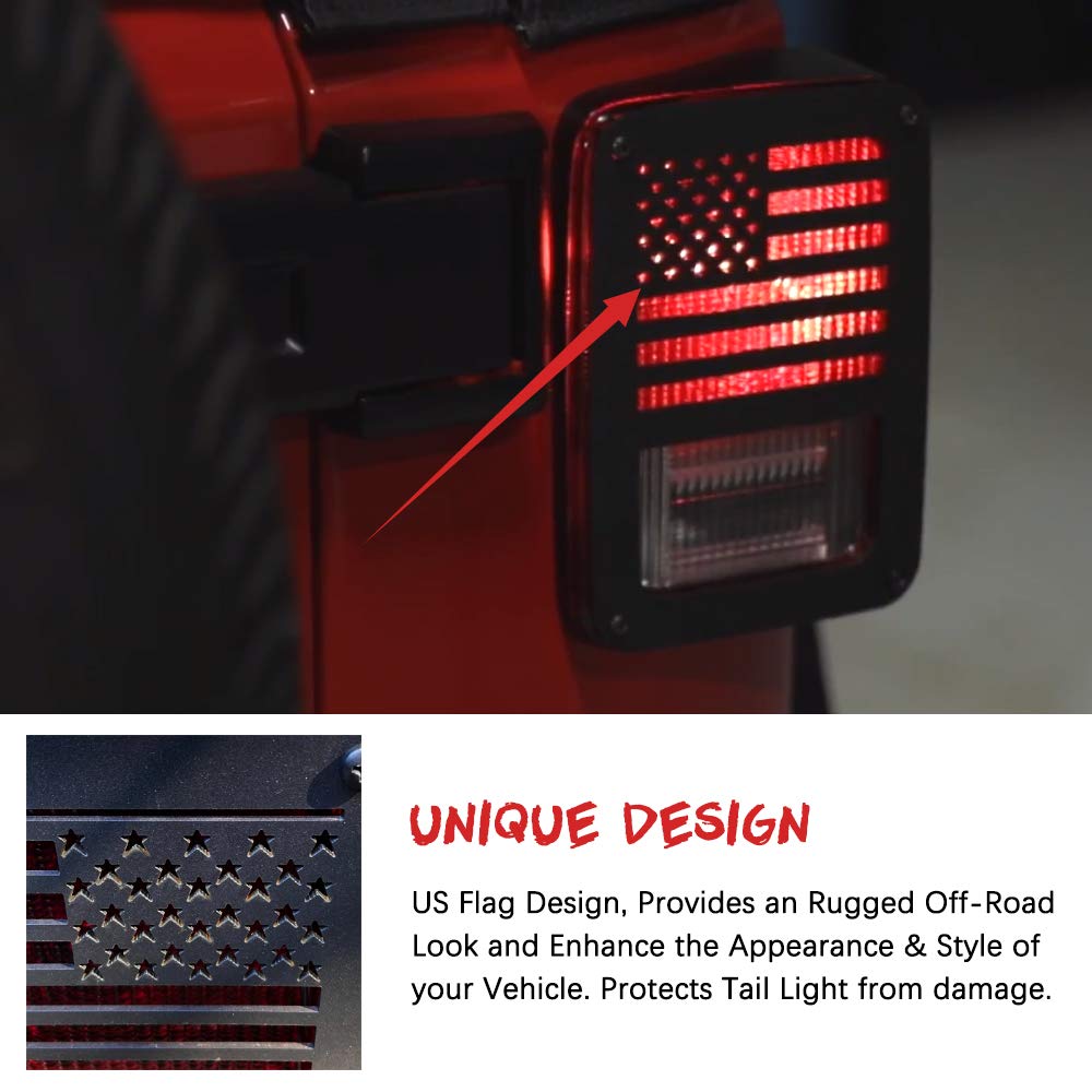 Jeep Light Covers Us Flag Light Guards Protectors Compatible With 2007-2018 Jeep Wrangler Jk Unlimited Jeep Lights Cover Accesso