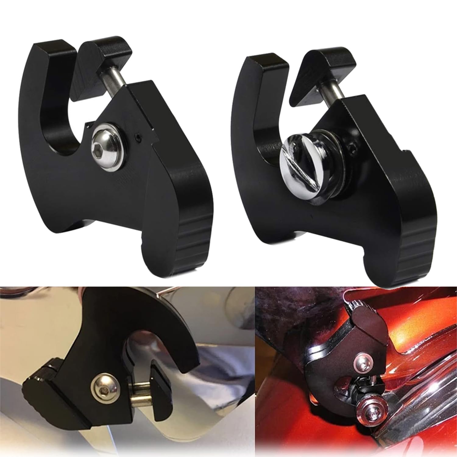 Motorcycle Detachable Rotary Mounting Sissy Bar Latch Clips Kit Compatible with Harley Davidson Touring Softail Dyna Sportster R