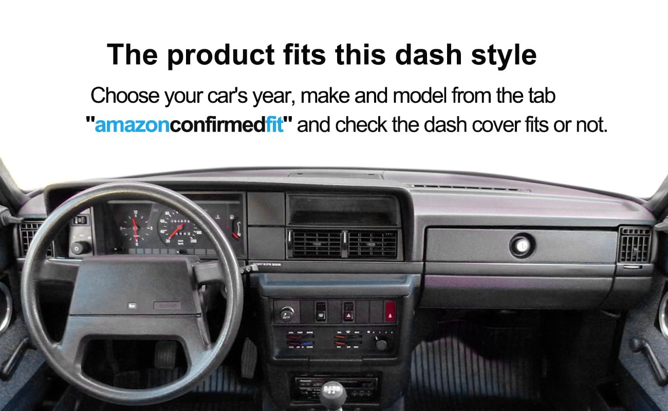Fcovergurus Dash Cover Mat Custom Fit For Volvo 240 242 244 245 262 264 265, Dashboard Cover Pad Carpet Protector (Black) F62