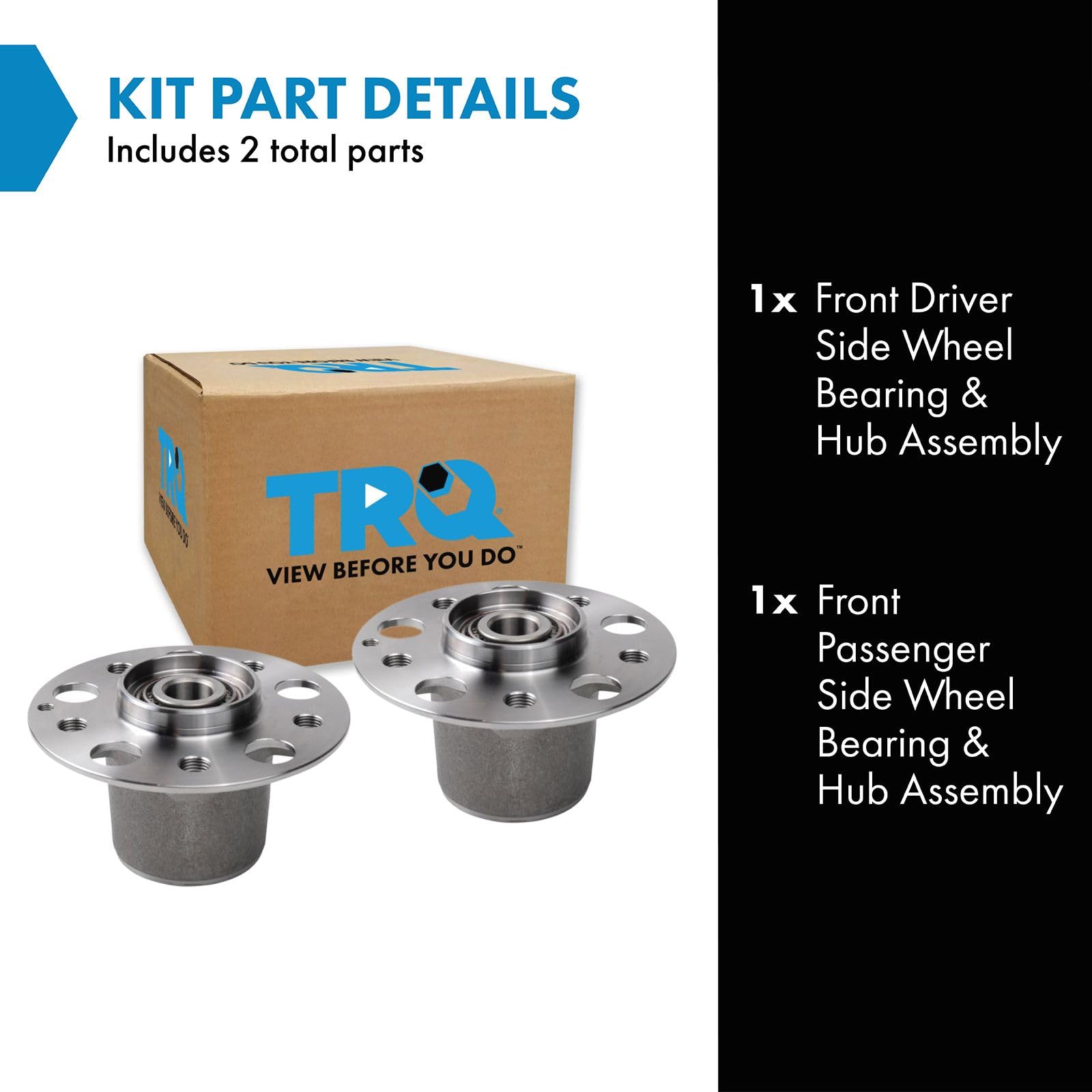 Trq 2Pc Front Wheel Bearing & Hub Assembly Set For Mercedes Benz C250 E350 E400