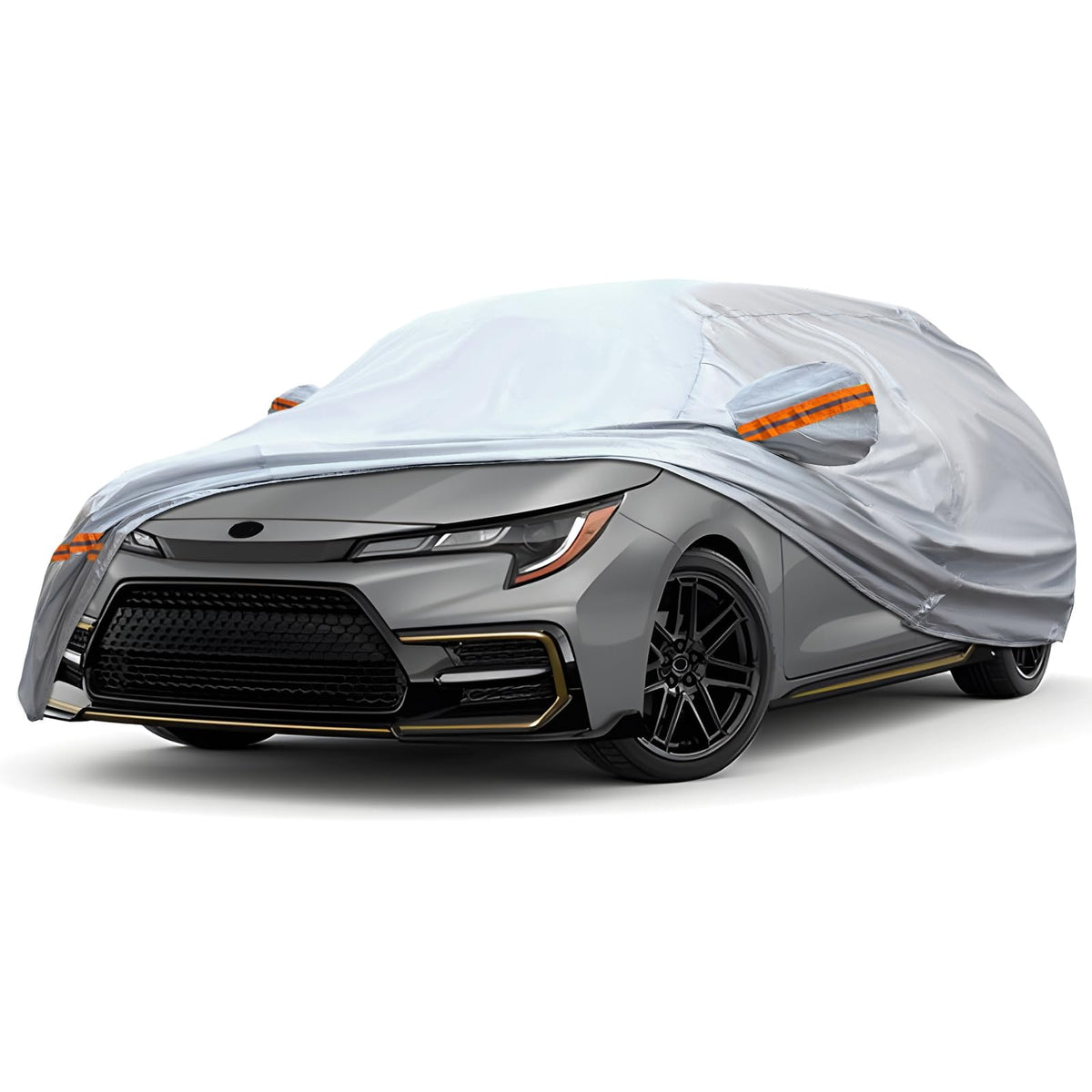 KEYOOG Car Cover, Fit for 178''-189'' Length Sedan, 6-Layer All-Weather Waterproof, Universal in All Seasons, Snow Prevention, R