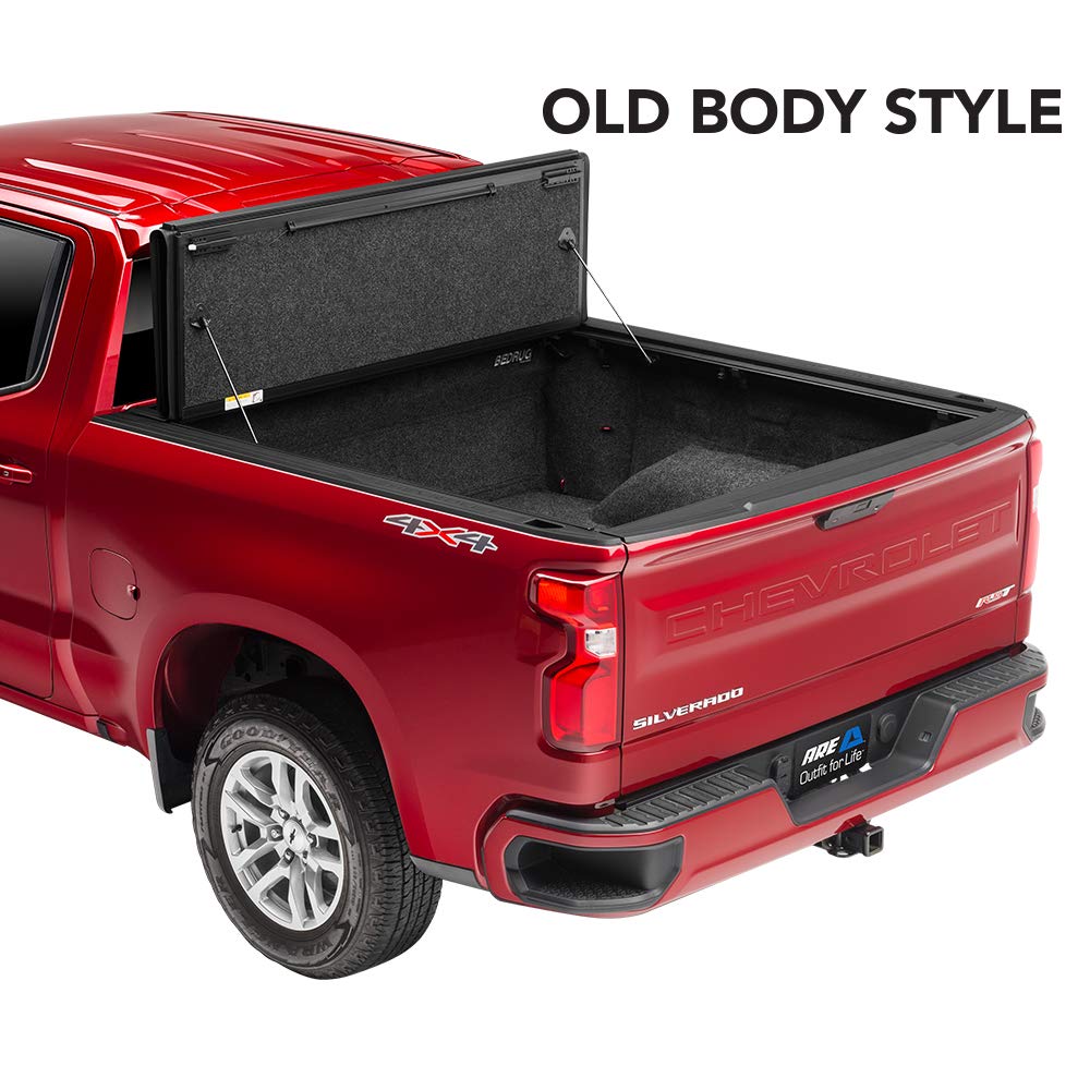 A.R.E. Fusion Painted Hard Fold Truck Bed Tonneau Cover | Ar32006L-Ps2 | Fits 2009 - 2018 Dodge Ram W/O Rambox 5' 7' Bed (67'), Paint Code: Ps2 Bright Silver