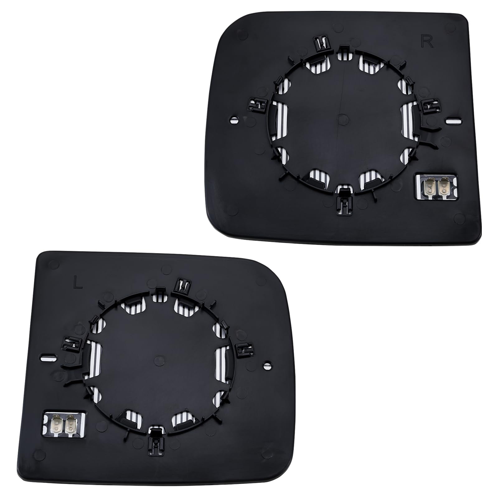 LOIYLLEN Mirror Glass, Left Mirror convexityGlass, Right Mirror Plane Glass, Towing Mirrors with Rear Holder & Heated Replacemen