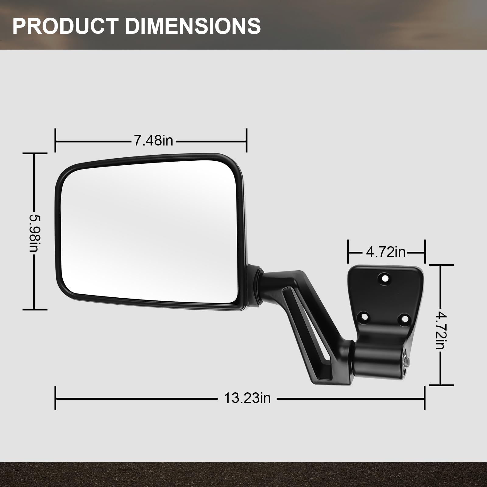 Passenger+Driver Side View Mirror Black Pair Side Mirror Replacement fit for 1987 1988 1989 1990 1991 1992 1993 1994 1995 1997 1