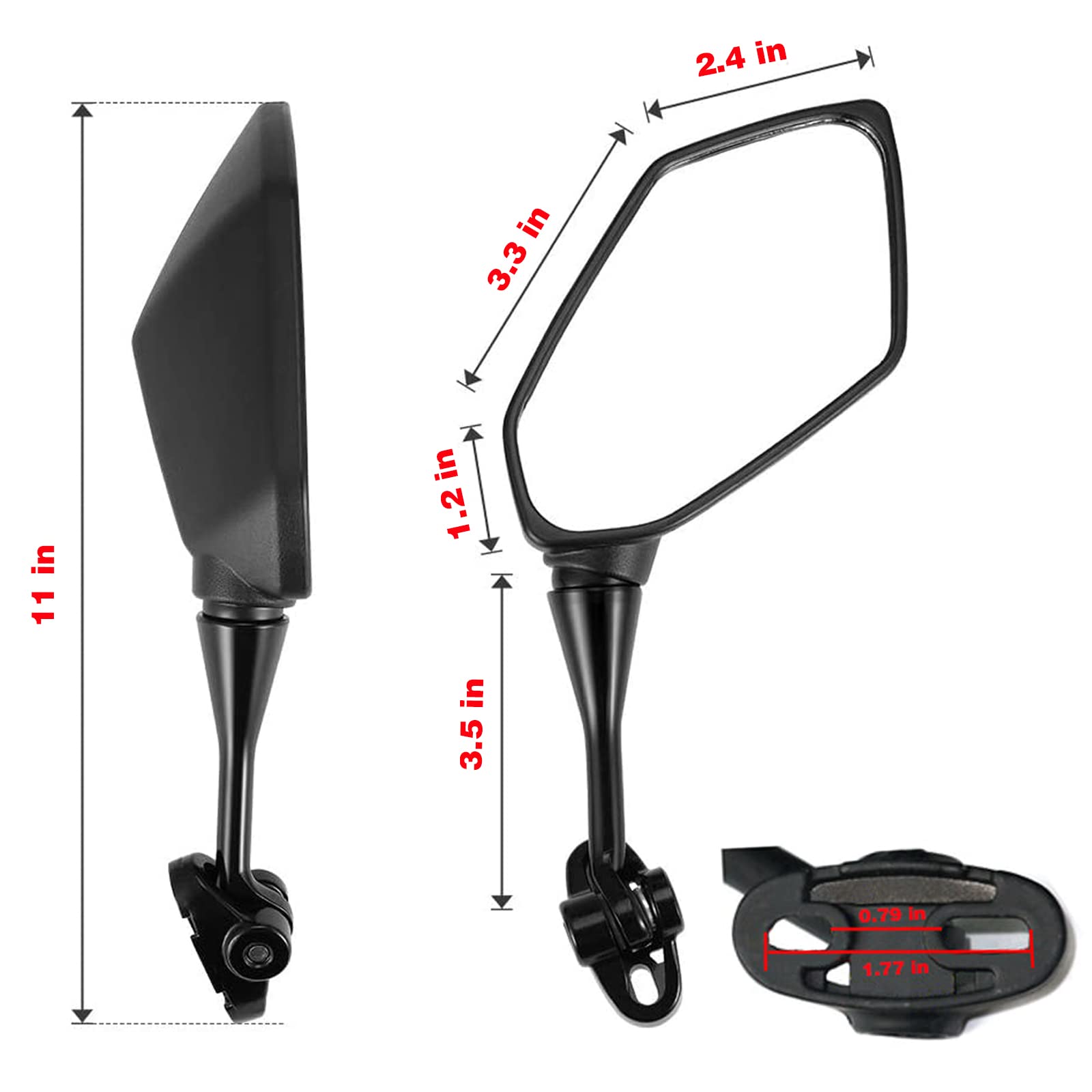Mamiko Motorcycle Rear View Mirrors Compatible with CBR300R CBR500R CBR600 F4 F4I CBR600RR CBR1000RR CBR900 CBR919 CBR929 CBR954