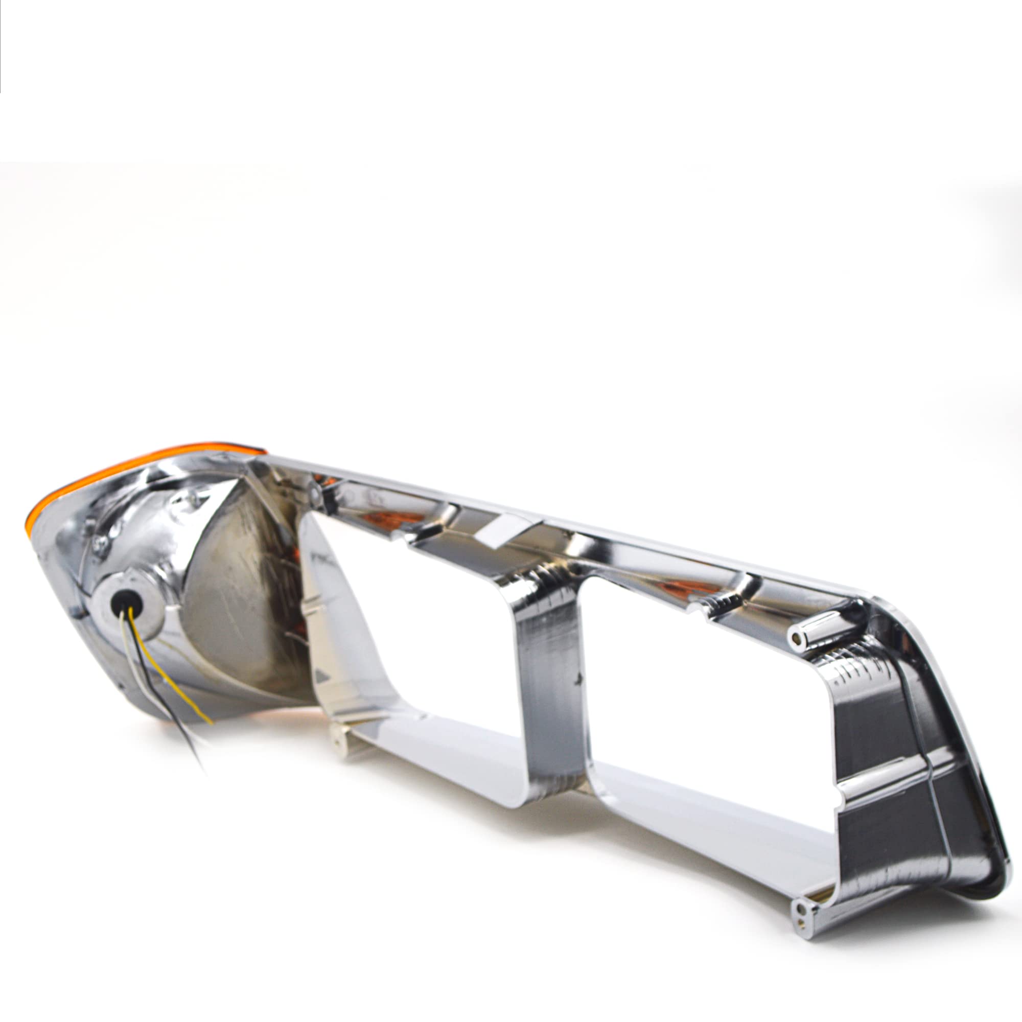 Torque Headlight Bezel Driver Left Side Replacement For 1989-2002 Freightliner Fld Semi Trucks With Amber Led Turn Signal Light