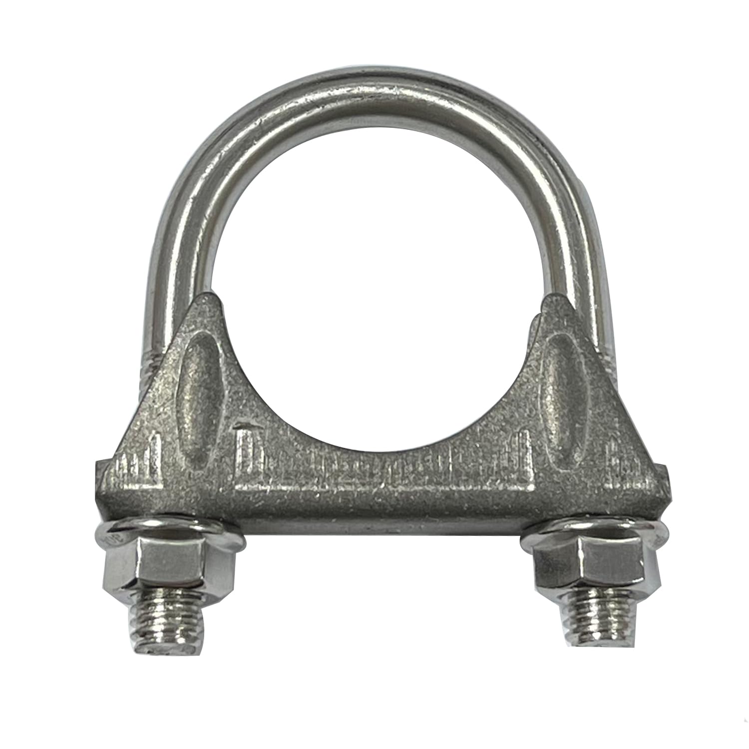 Universal Heavy Duty 1-1/2 Inch Stainless Exhaust U-Bolt Clamp, 1.5 Inch Muffler U Clamps Saddle Design With Reinforced Ribs