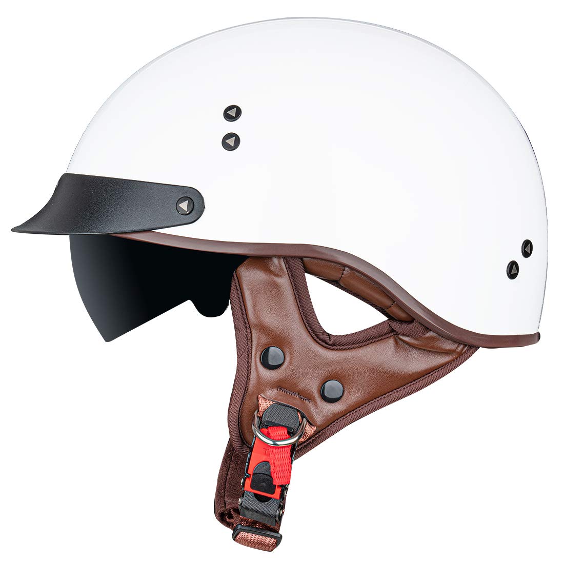 VCOROS Open Face Motorcycle Helmet MT-4, XXL, White