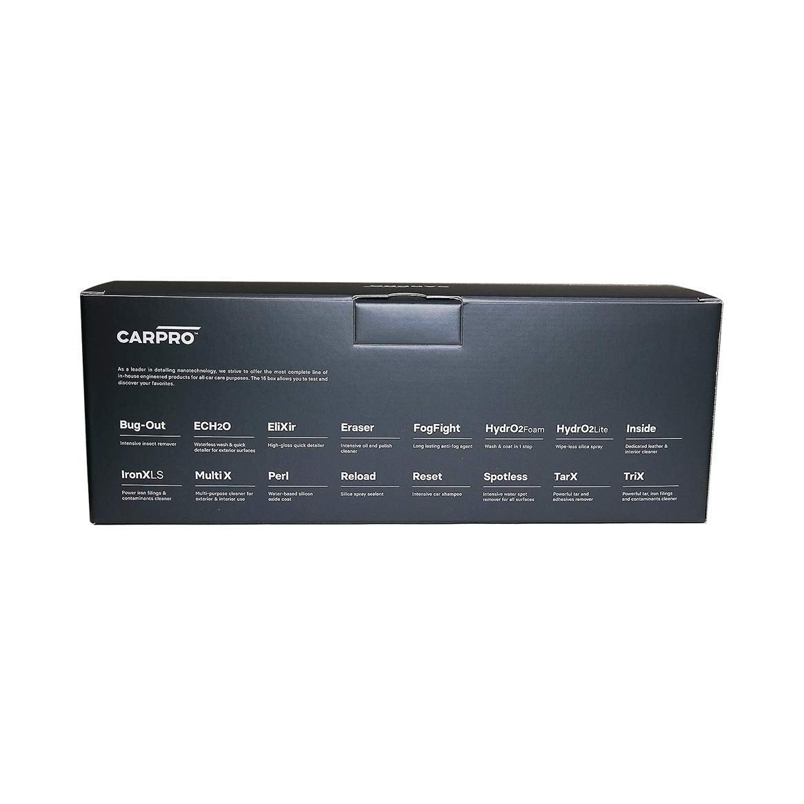 Carpro Cube Box Sampler - 16 Products In 50Ml Sizes - Reload, Ironx, Reset, Bug-Out, Ech2O, Elixir, Perl, Tarx, Inside, Trix, Spotless, Multi X, Fogfight, Hydroo2, Eraser