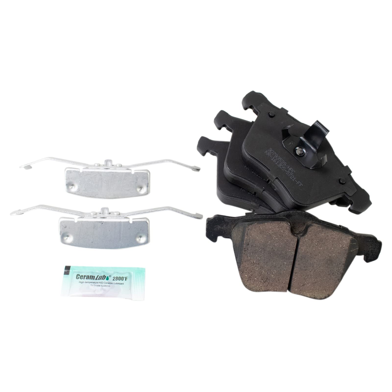 TRQ Front Brake Pads Ceramic Compatible with 2011-2018 Volvo S60 2016-2018 S60 Cross Country 2007-2016 S80 2015-2018 V60 V60 Cro