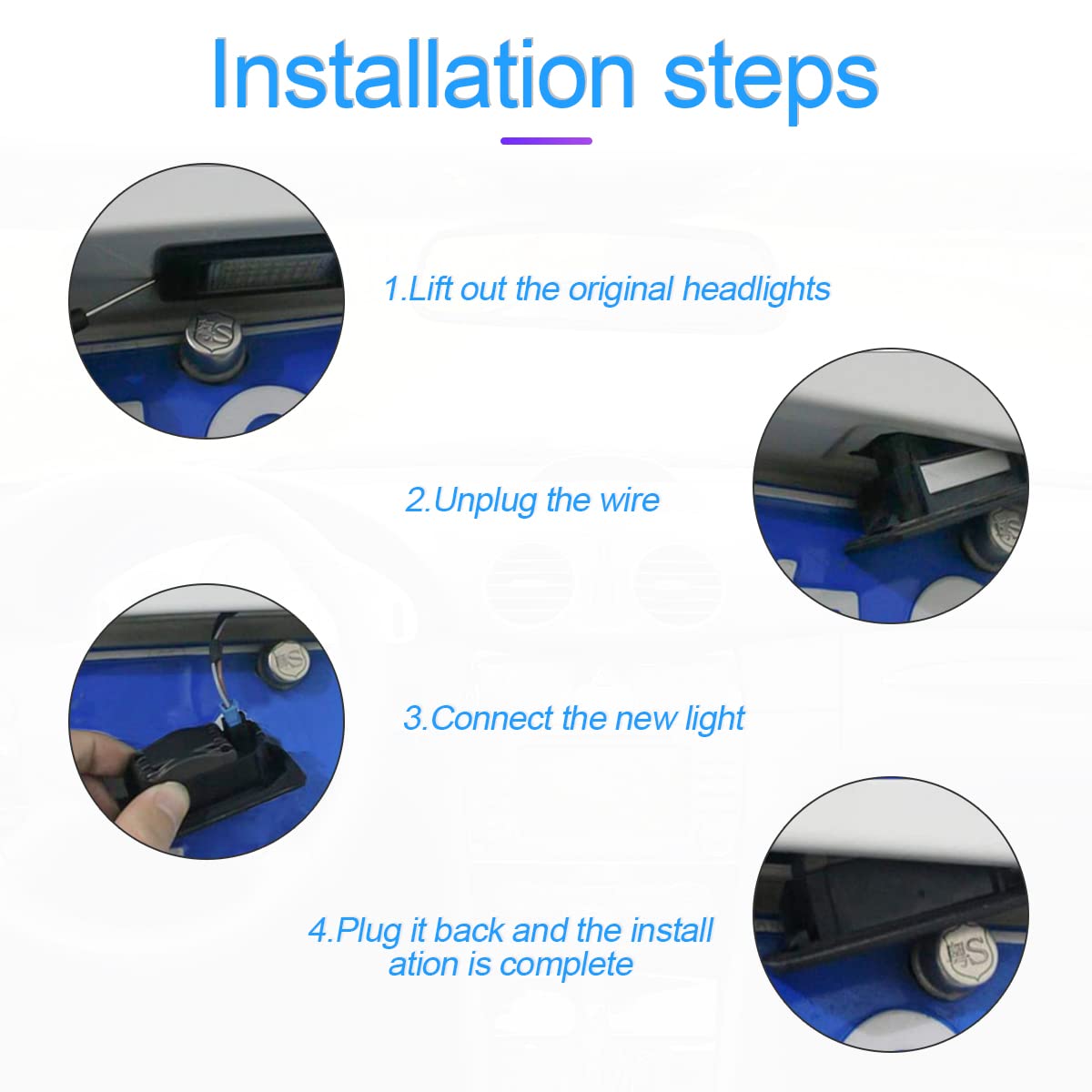 Hipopy 2Pcs Led License Plate Light, 12V/24V Waterproof 6-Smd License Plate Lamp Tail Light For Most Cars, Trucks, Trailer, Buses, Step Courtesy Light, Dome/Cargo Lights (Blue)