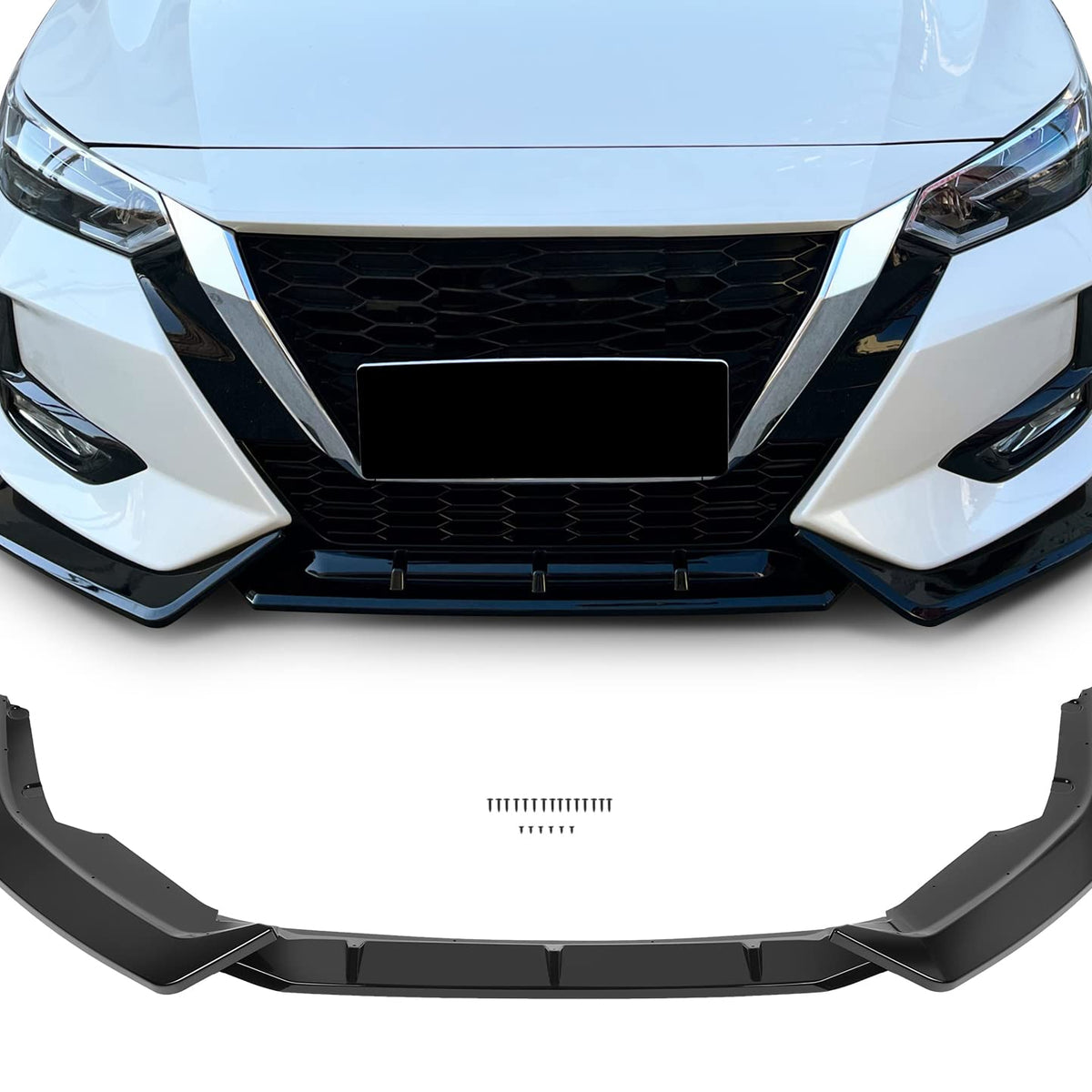 Scitoo Glossy Black Front Bumper Lip Fits For 2020-2021 For Nissan Sentra Pp Fro WBCARB0CFXWFD1W
