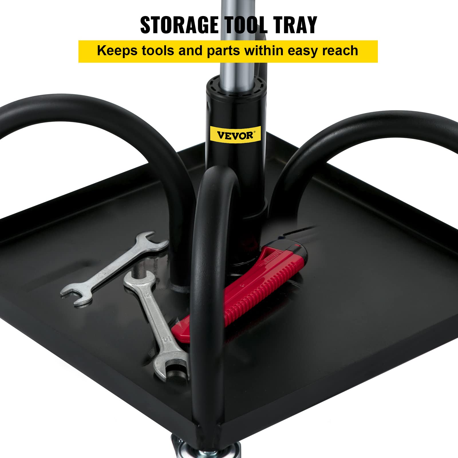 Vevor Mobile Rolling Seat, 300Lbs Capacity, 15.7'' To 20.5'' Adjustable Height, Mechanic Rolling Stool With Swivel Wheels And To