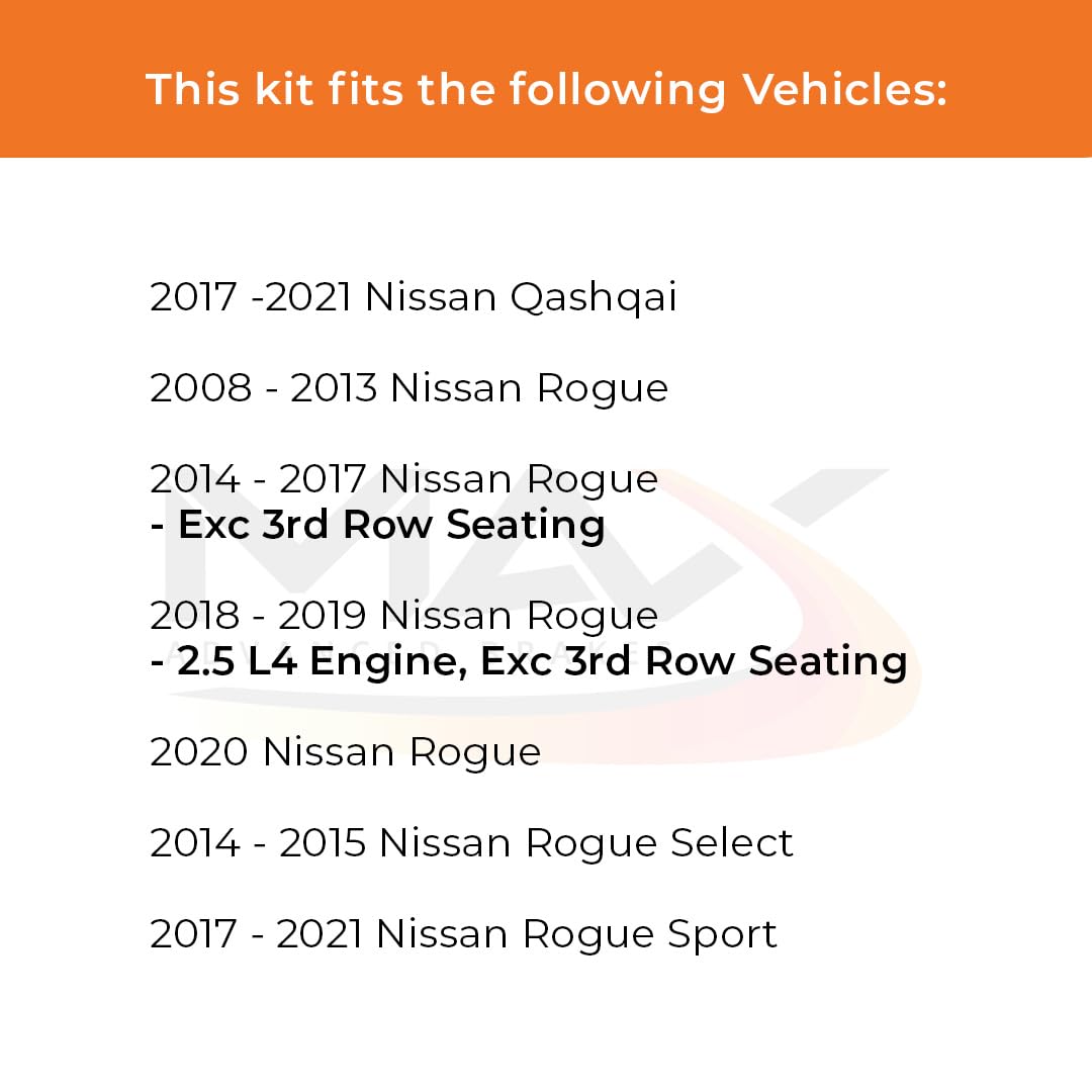 Max Advanced Brakes Front Brake Kit Compatible With 2008-2020 Nissan Rogue Sport Select Qashqai Exc 3Rd Row Seating Replacement Cross Drilled Disc Brake Rotors And Ceramic Brake Pads