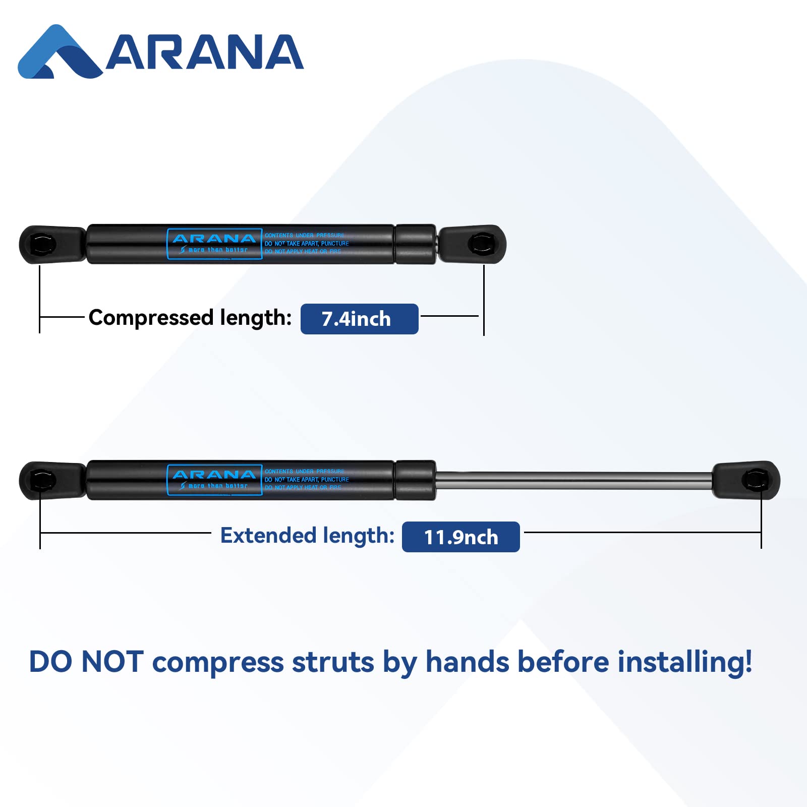 Arana Gas Struts 12 Inch 150Lb Gas Springs Shocks Se119P150 11.9 Inch Lift Support For Heavy Duty Lid Truck Toolbox Lid Weatherg