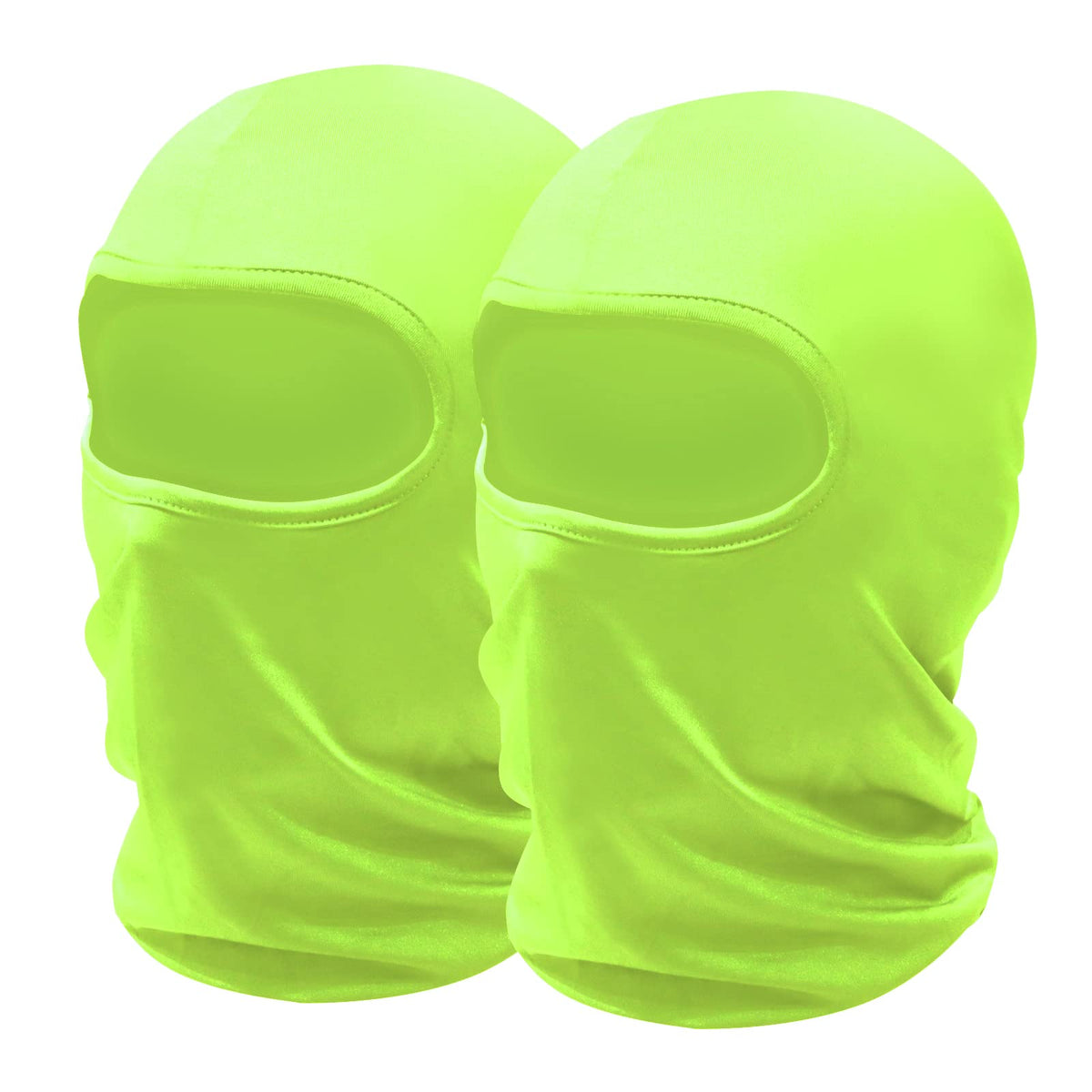 SHEVERCH 2 Pack Neon Green Ski Mask Lightweight Breathable Balaclava Face Mask Men Women Motorcycling