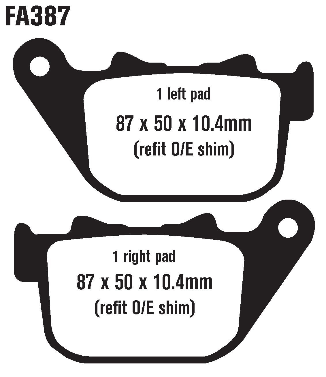 Ebc Brakes Fa387 Disc Brake Pad Set, Black, One-Size