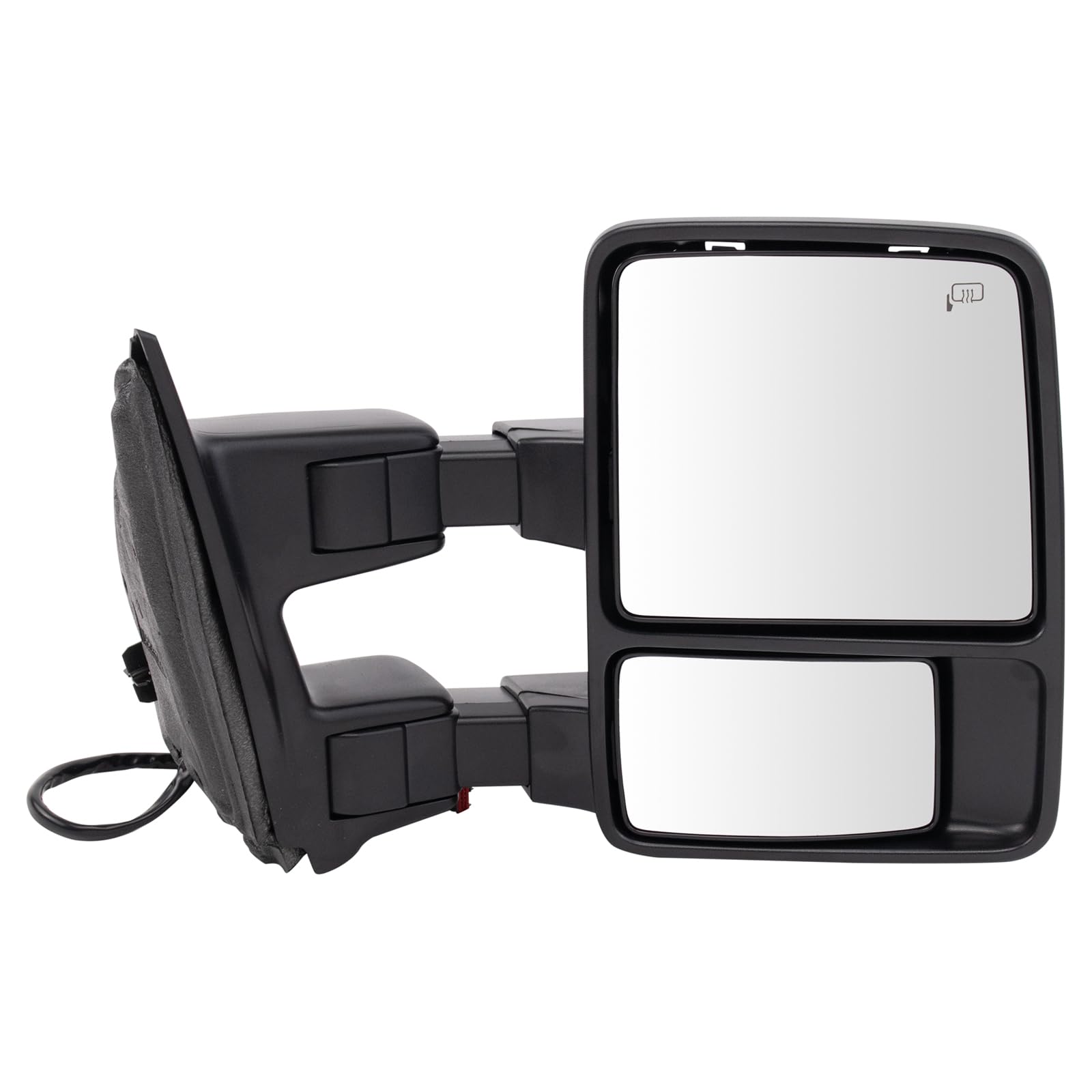 Trq Right Mirror With Heat With Memory With Chrome & Black Covers Passenger Side Compatible With 2008 Ford F-250 Super Duty F-35