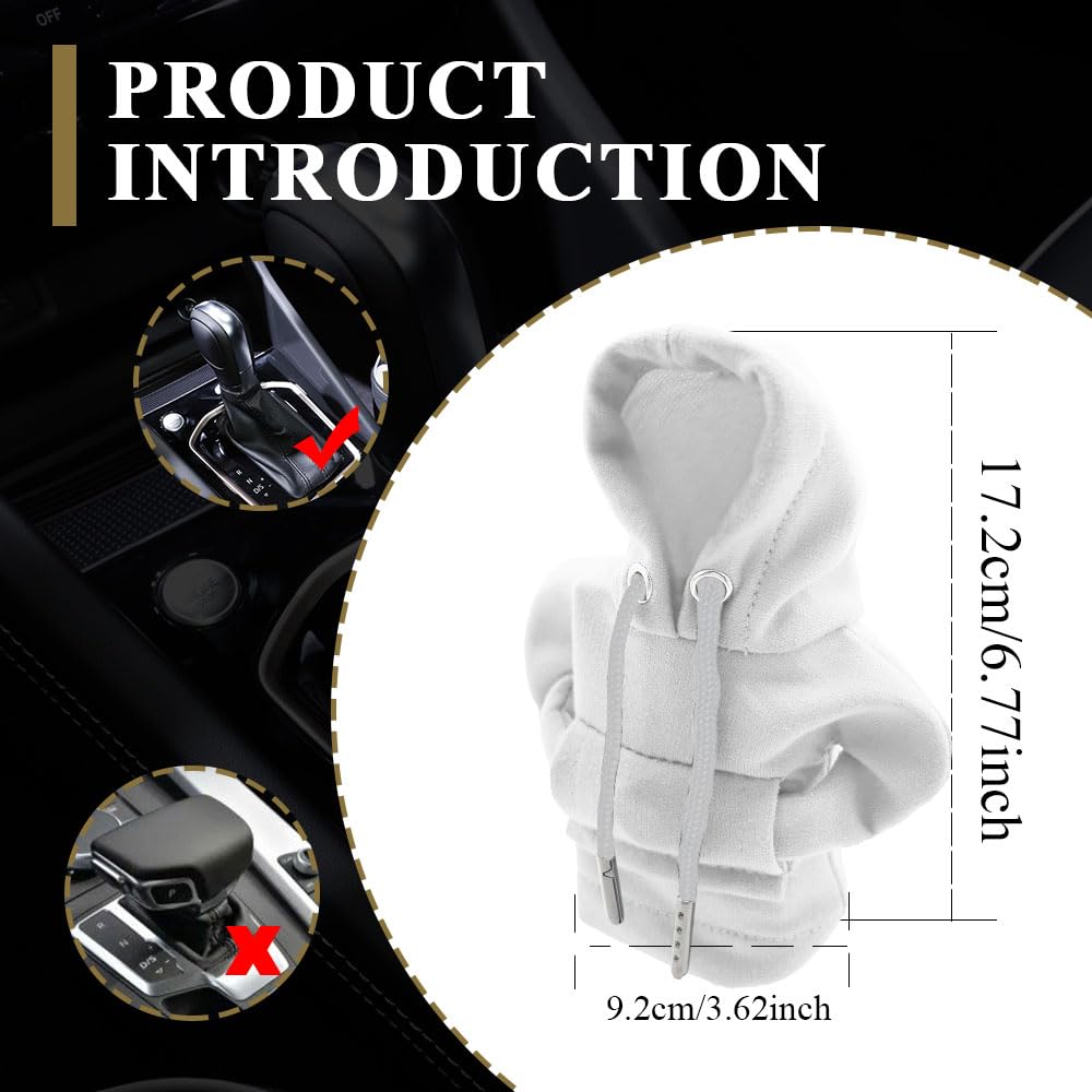 Kutyun Car Shift Gear Cover, Fashionable Sweater Hoodie Auto Gear Shift Knob Protector, Funny Gear Shift Hoodie for Knob Cover G