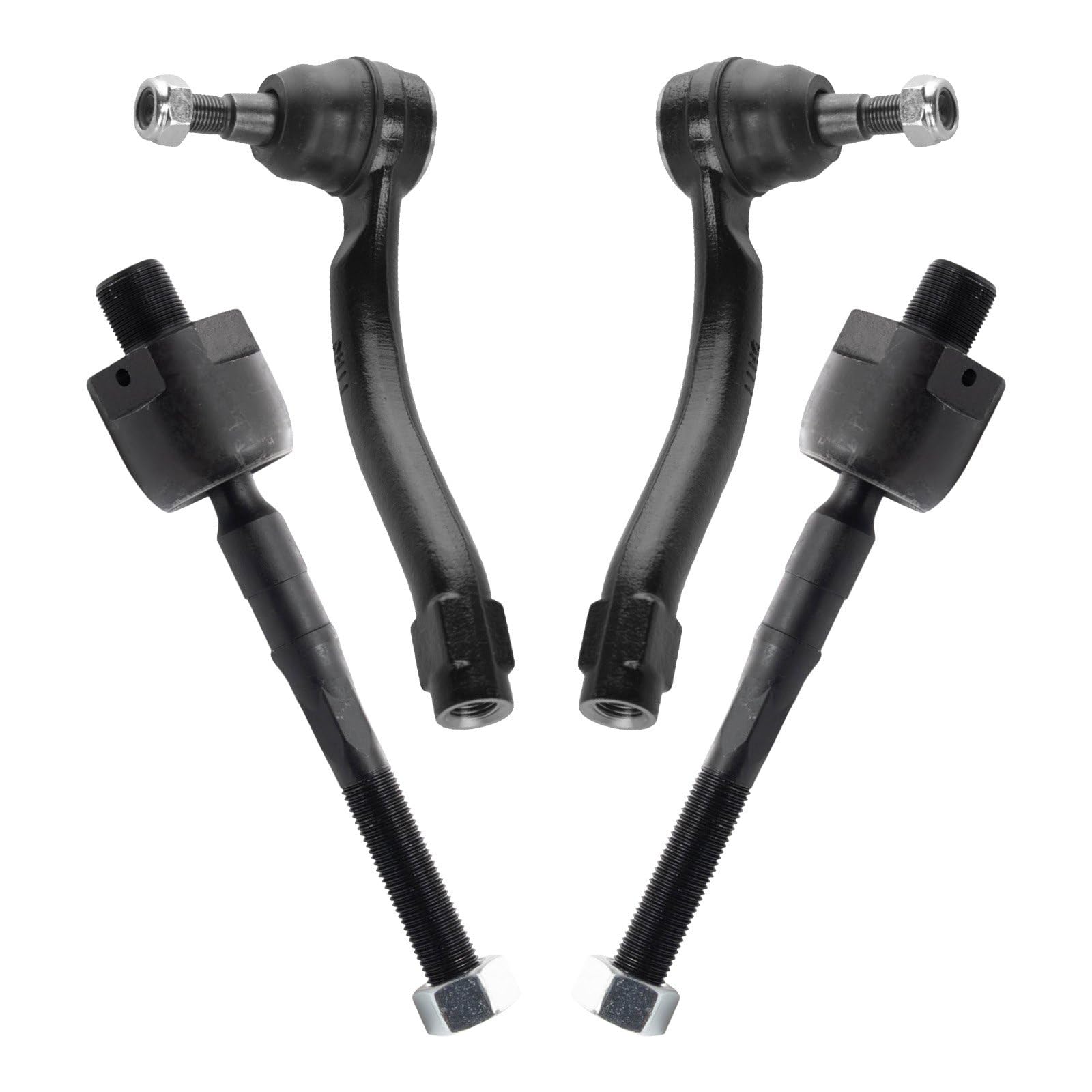 TRQ Front Inner and Outer Tie Rod Set Compatible with 2008-2010 INFINITI G37 2009-2020 Nissan 370Z