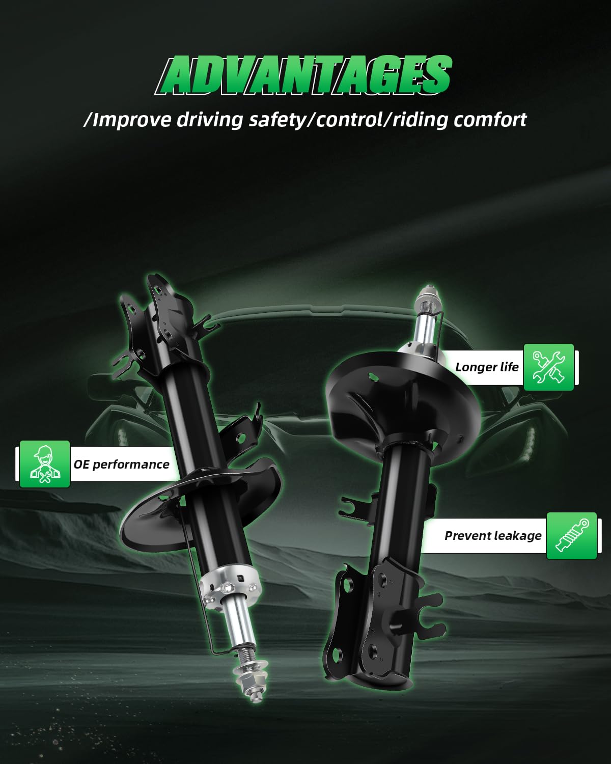 Front Auto Shocks and Struts,SCITOO Gas Struts Shock Absorbers Fit for 2004-2008 2009 2010 2011 for Chevy Aveo,2006-2009 for Che