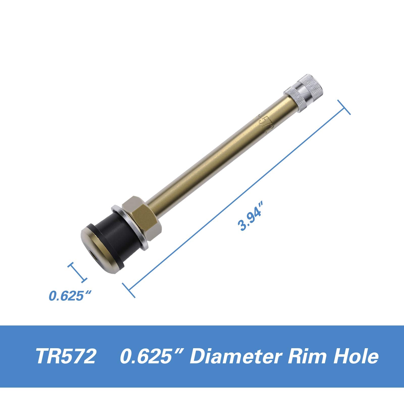 Ckauto Tr572 Brass Commercial 3-3/4 Valve Stems For Rim F.625'' (10 Pack)