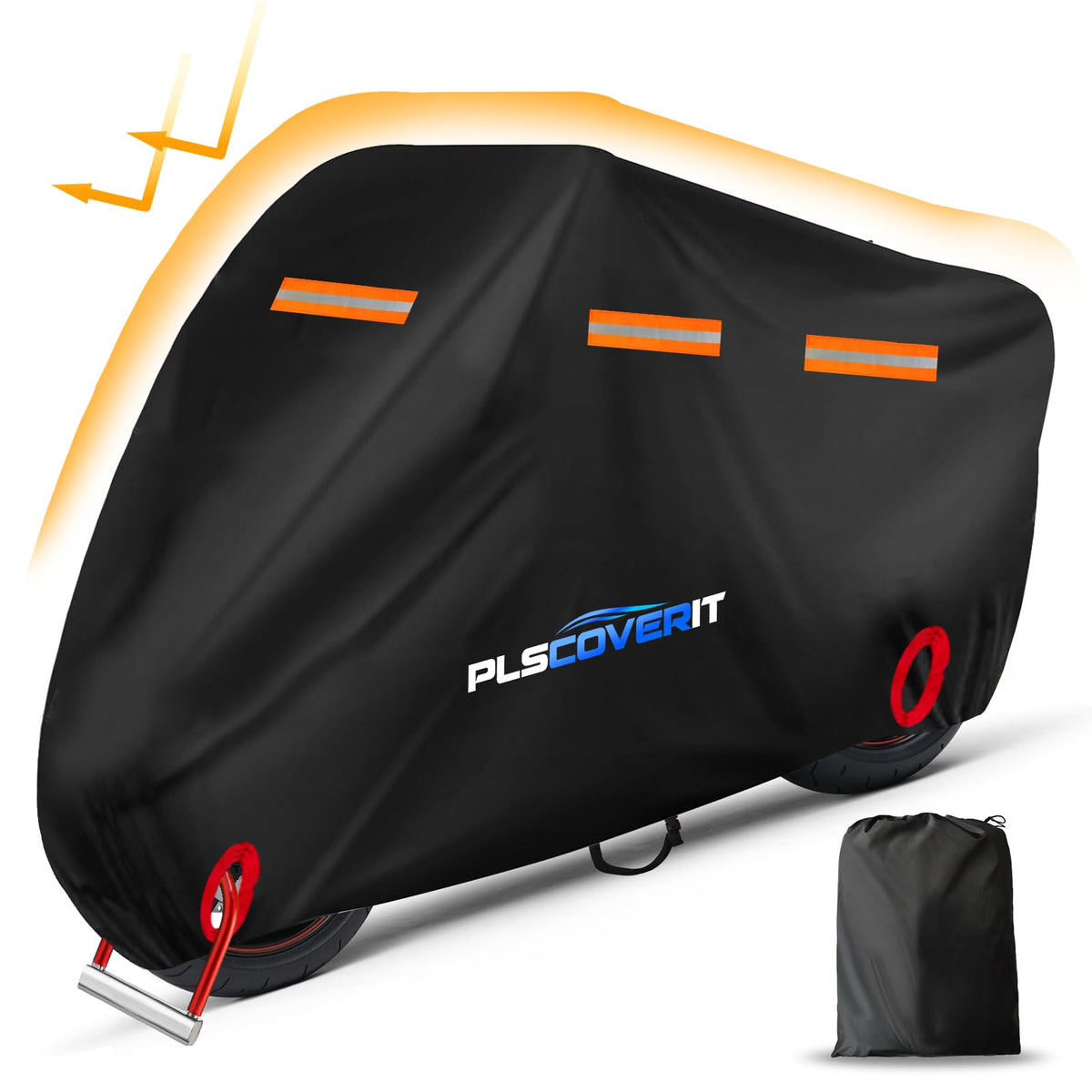 Plscoverit Motorcycle Cover, 600D Heavy Duty Waterproof Motorbike Cover,Dustproof Motorcycles Vehicle Cover Scooter Shelter Prot